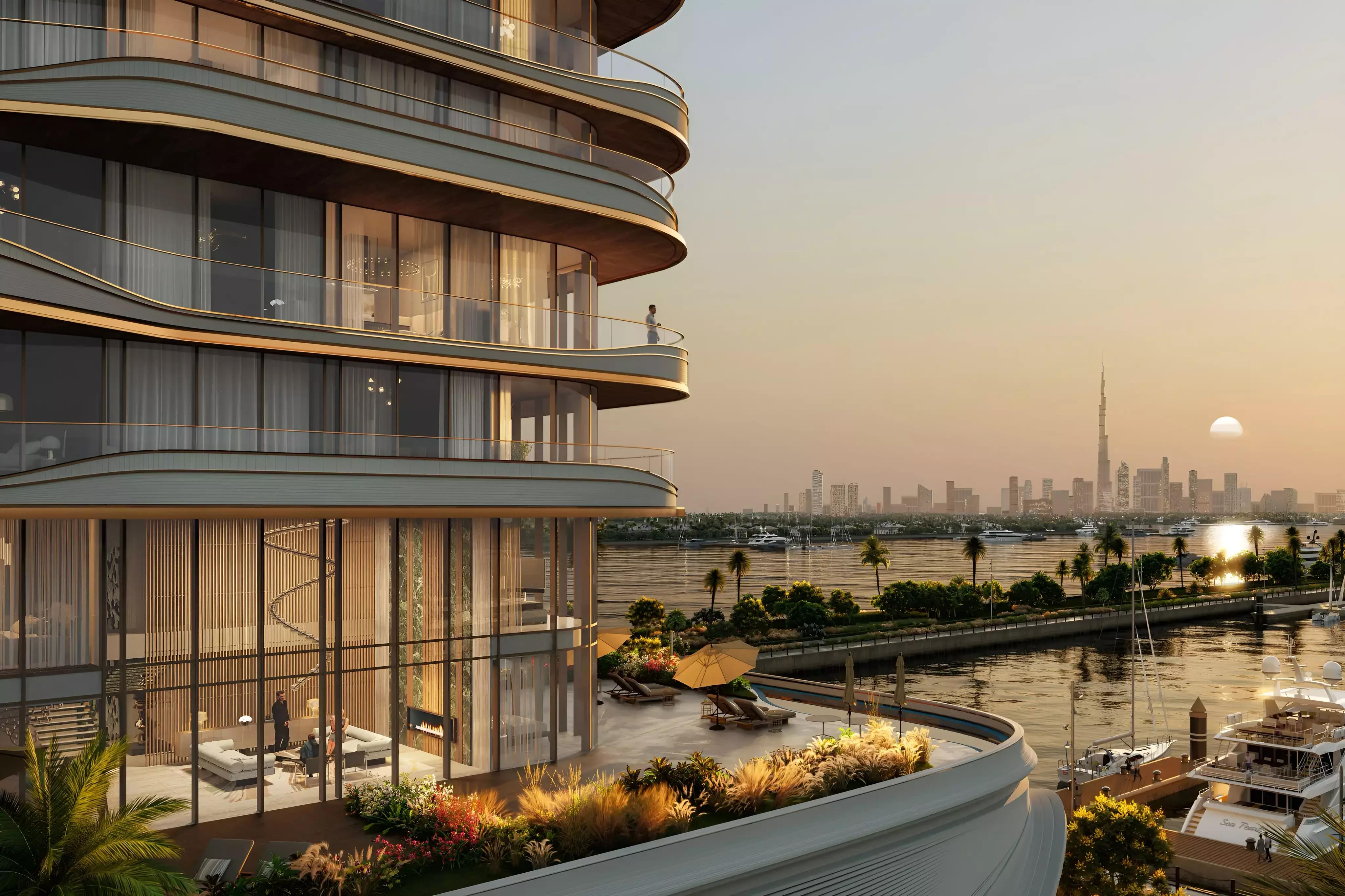 LIV Oceanside waterfront facade and podium, Dubai Islands