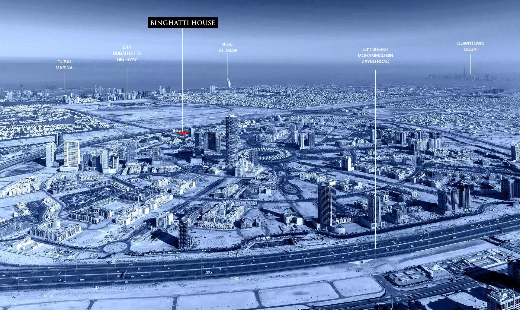 Binghatti House master plan layout, Jumeirah Village Circle, Dubai