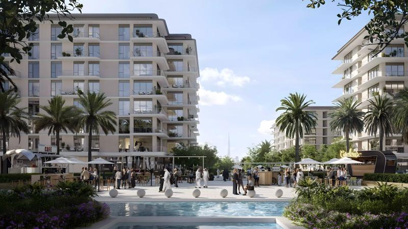 Bayline residential building exterior at Mina Rashid, Dubai