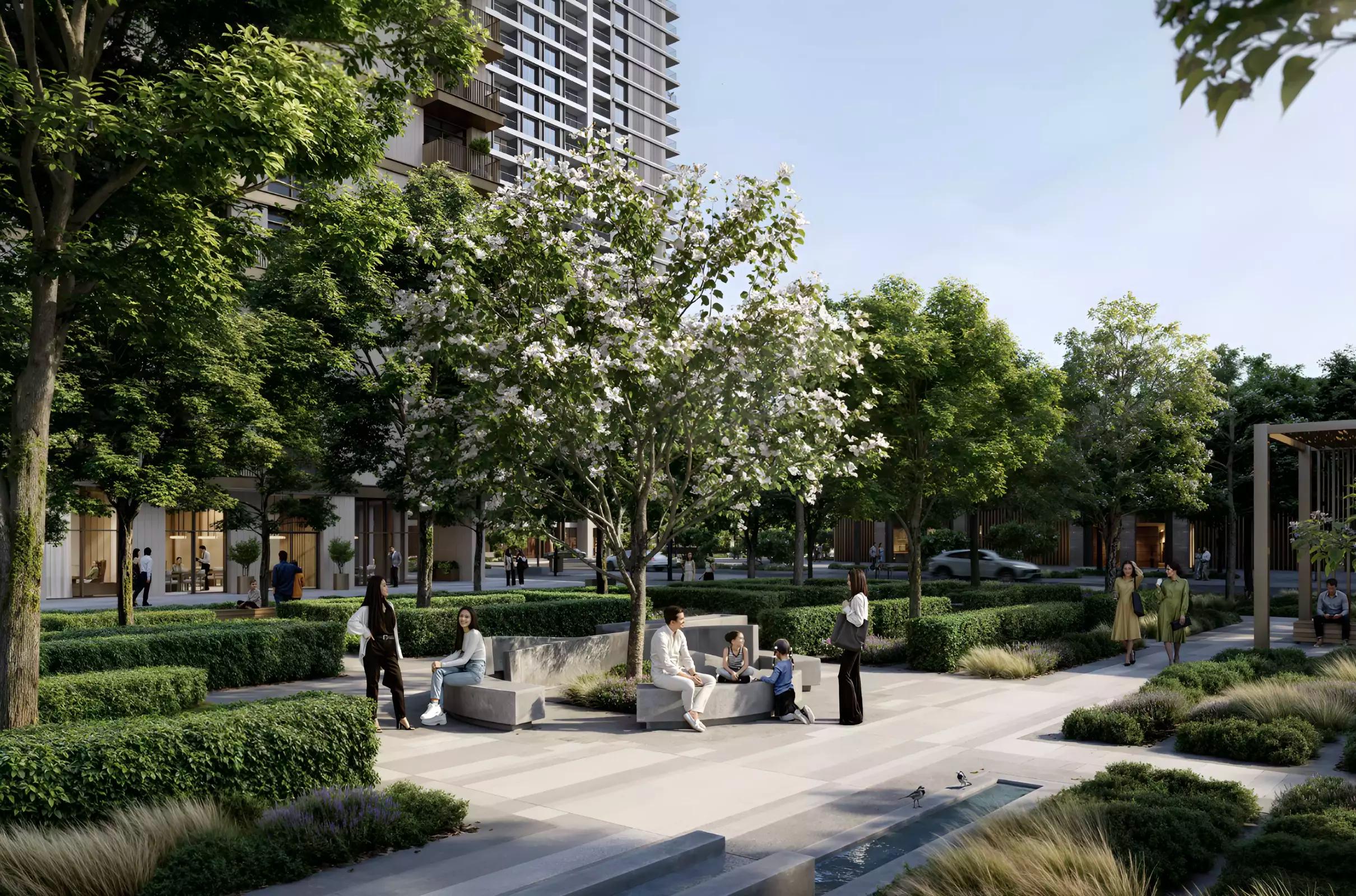 Address Residences at Dubai Creek Harbour waterfront facade, Dubai Creek Harbour
