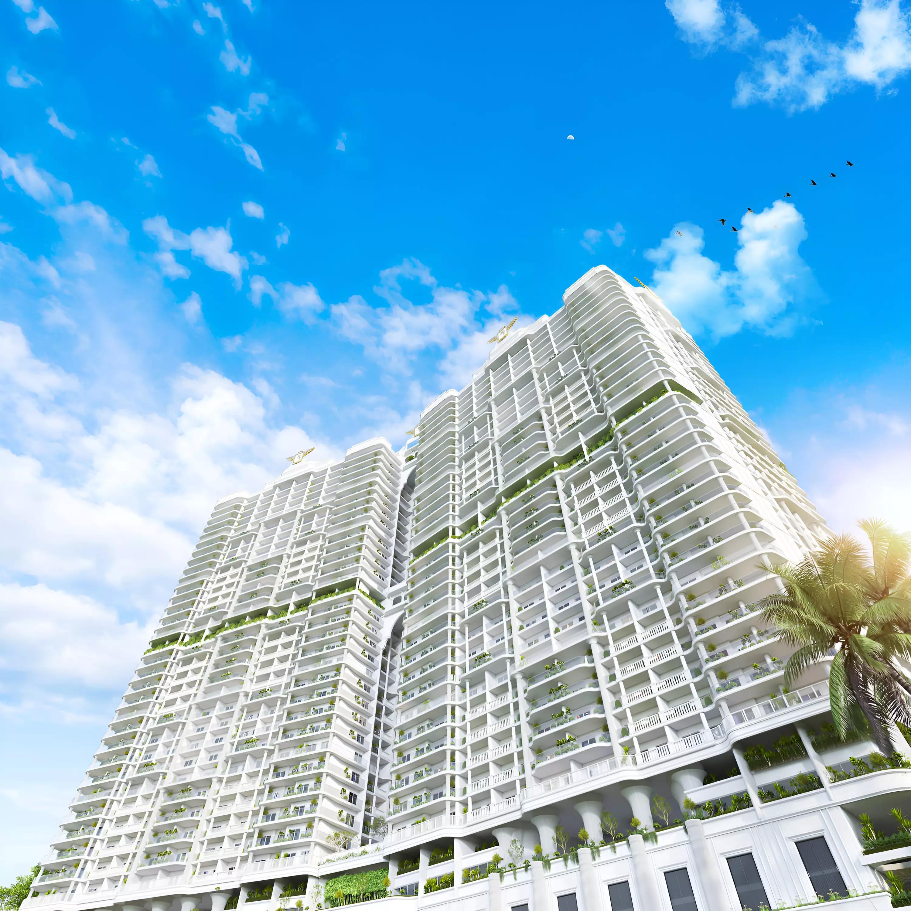Vincitore Wellness Estate building elevation with landscaped surroundings, Majan