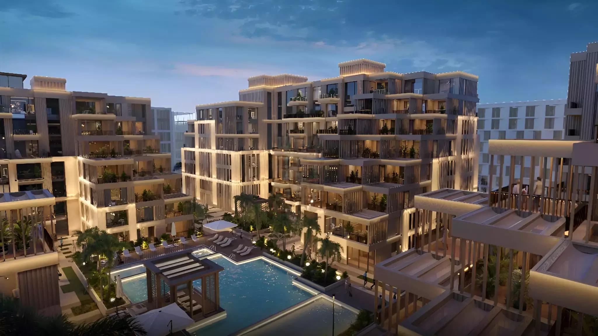 Arisha Terraces exterior facade view, Dubai Studio City, Dubai