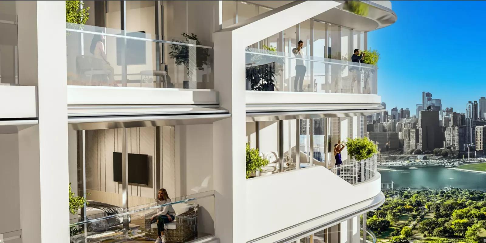 Vento Tower lobby entrance with modern interior design