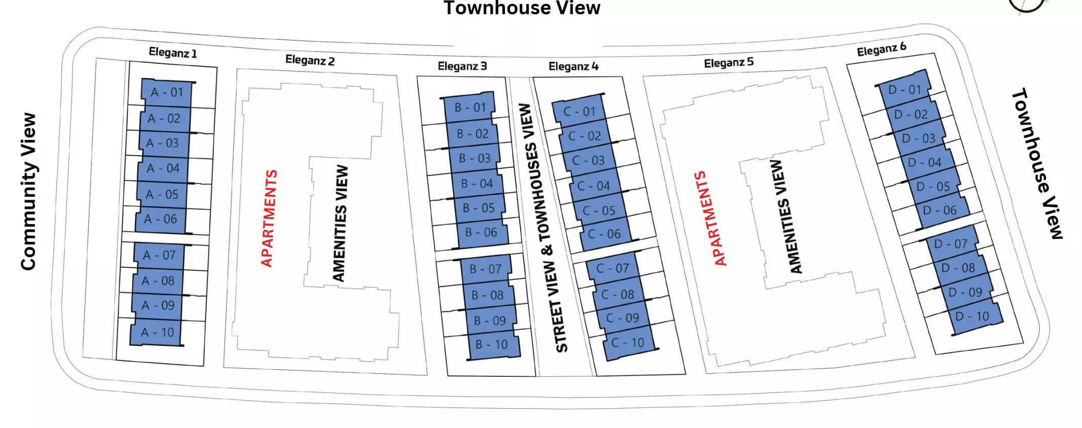 Eleganz By Danube master plan layout, District 14 JVC