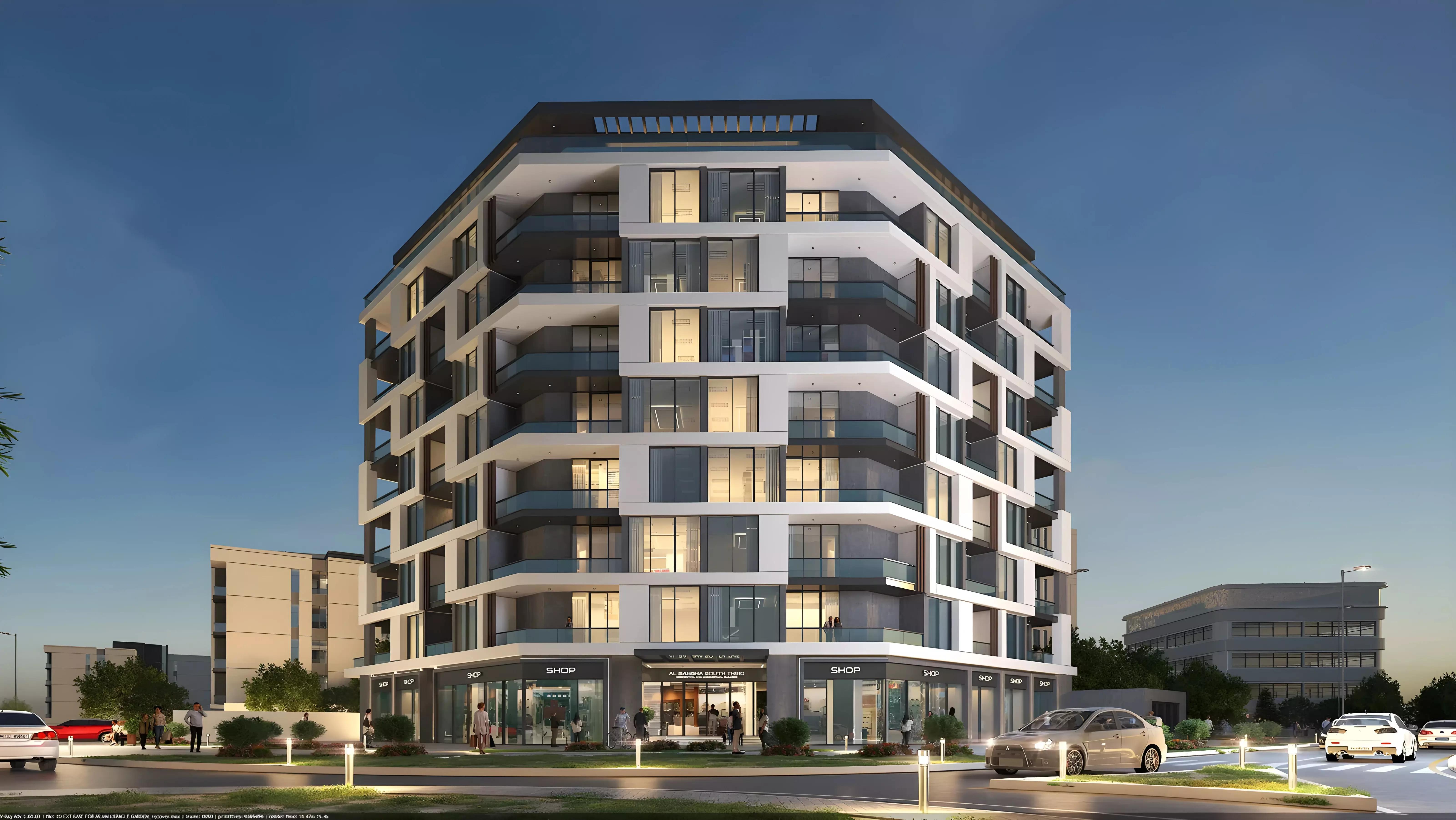 Rose Gardens Phase 3 landscaped garden courtyard, Arjan, Dubai