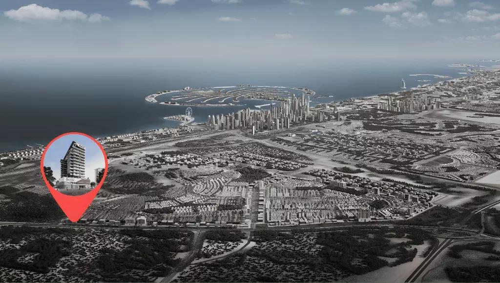 Master plan layout of Azizi Sikander project in Al Furjan, Dubai