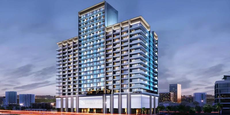 Maison Elysee exterior facade view, JVC, Dubai