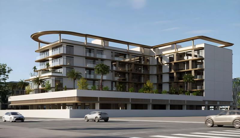 Coventry Residence apartment building exterior render, Dubai Industrial City, Dubai