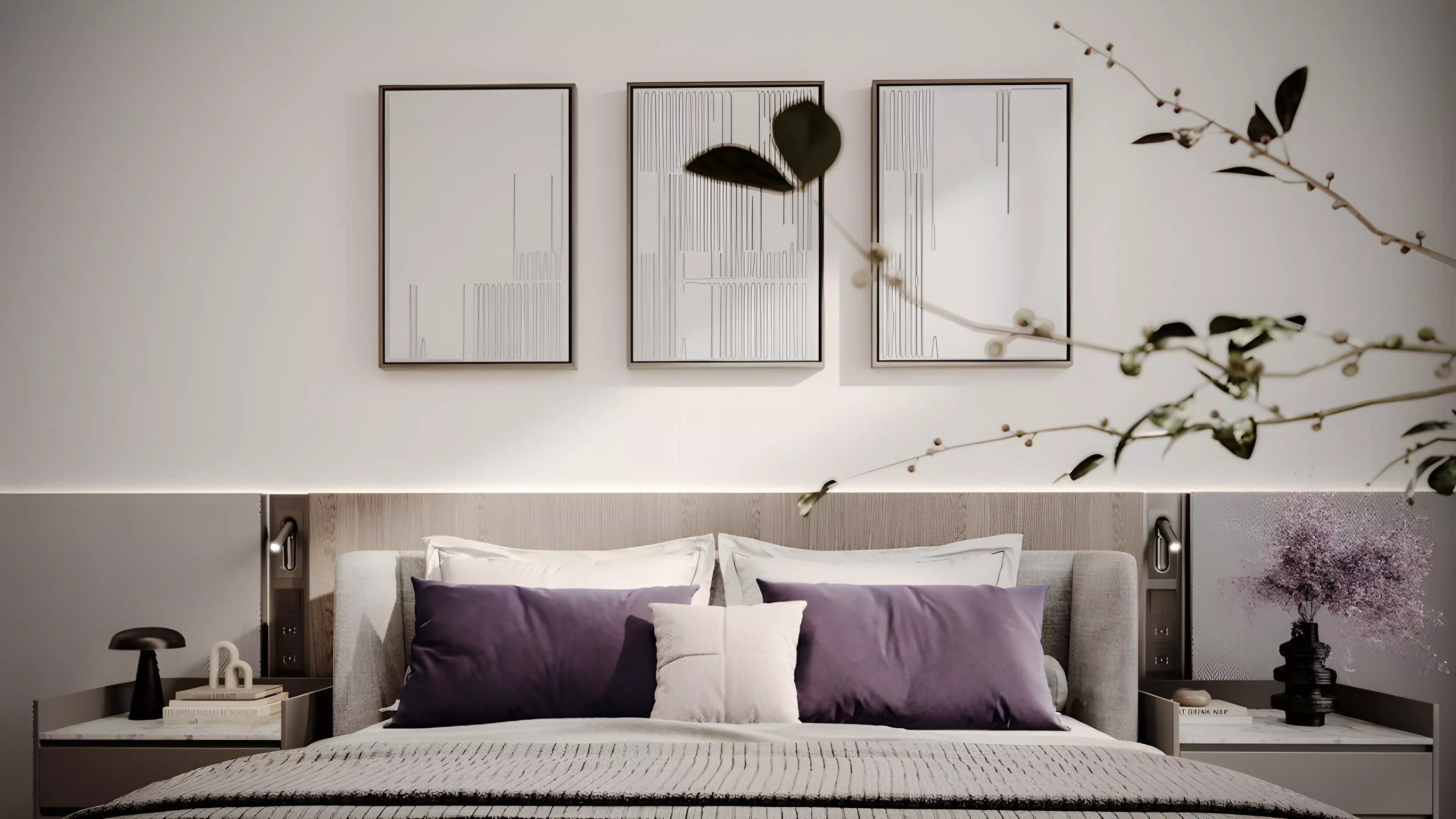 Le Blanc apartment interior living space, Dubai Land Residence Complex