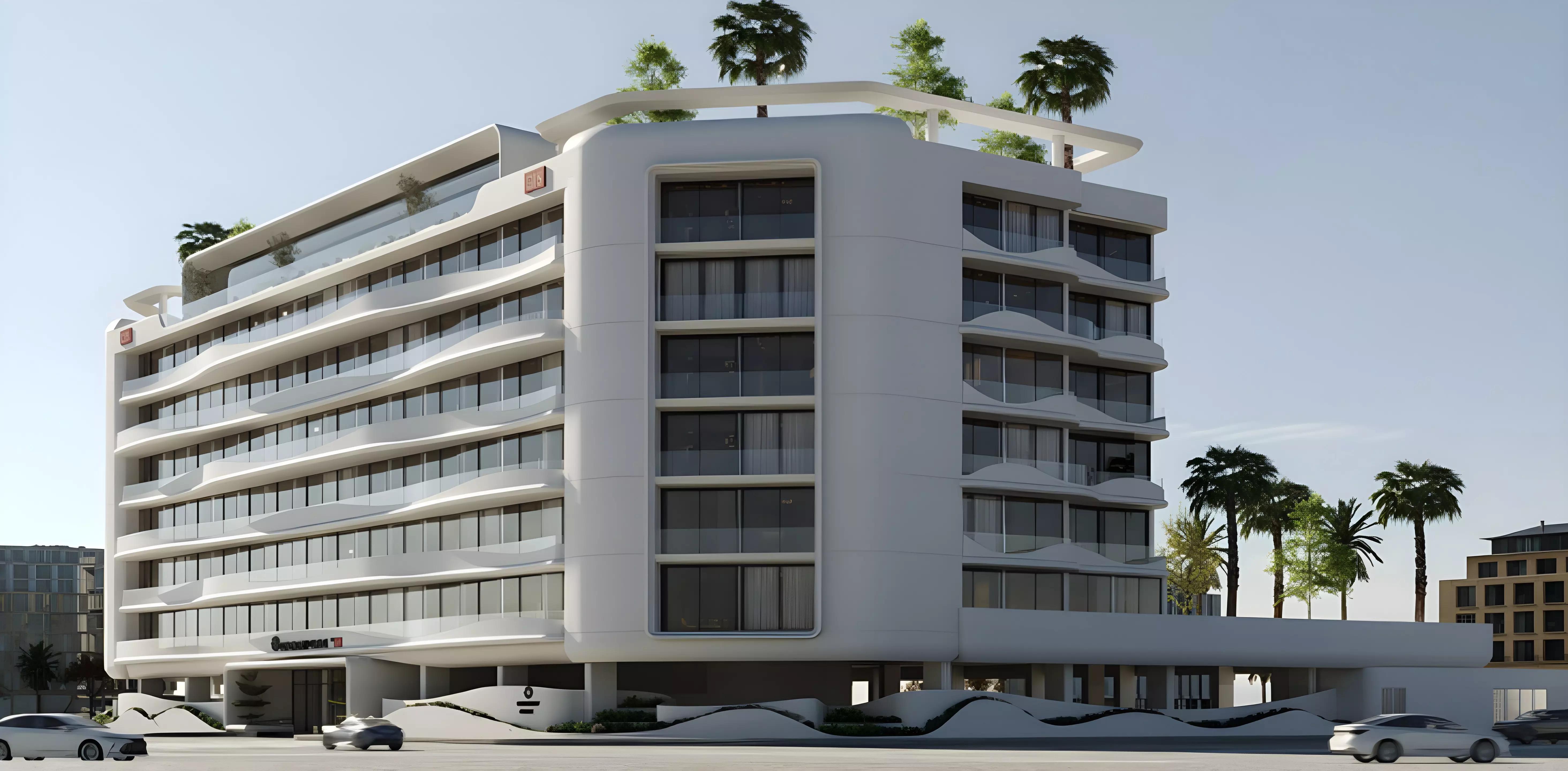 Coventry Curves development exterior rendering, Dubai Industrial City