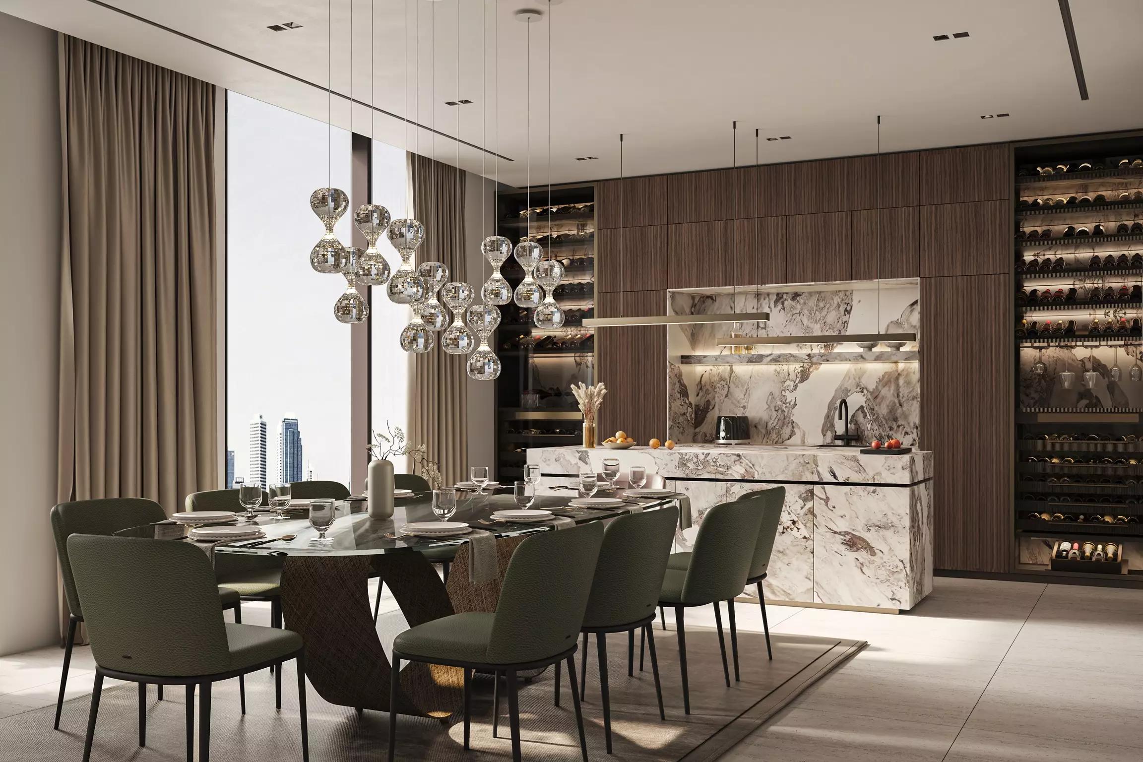 Aeternitas building amenity space overlooking Dubai Marina