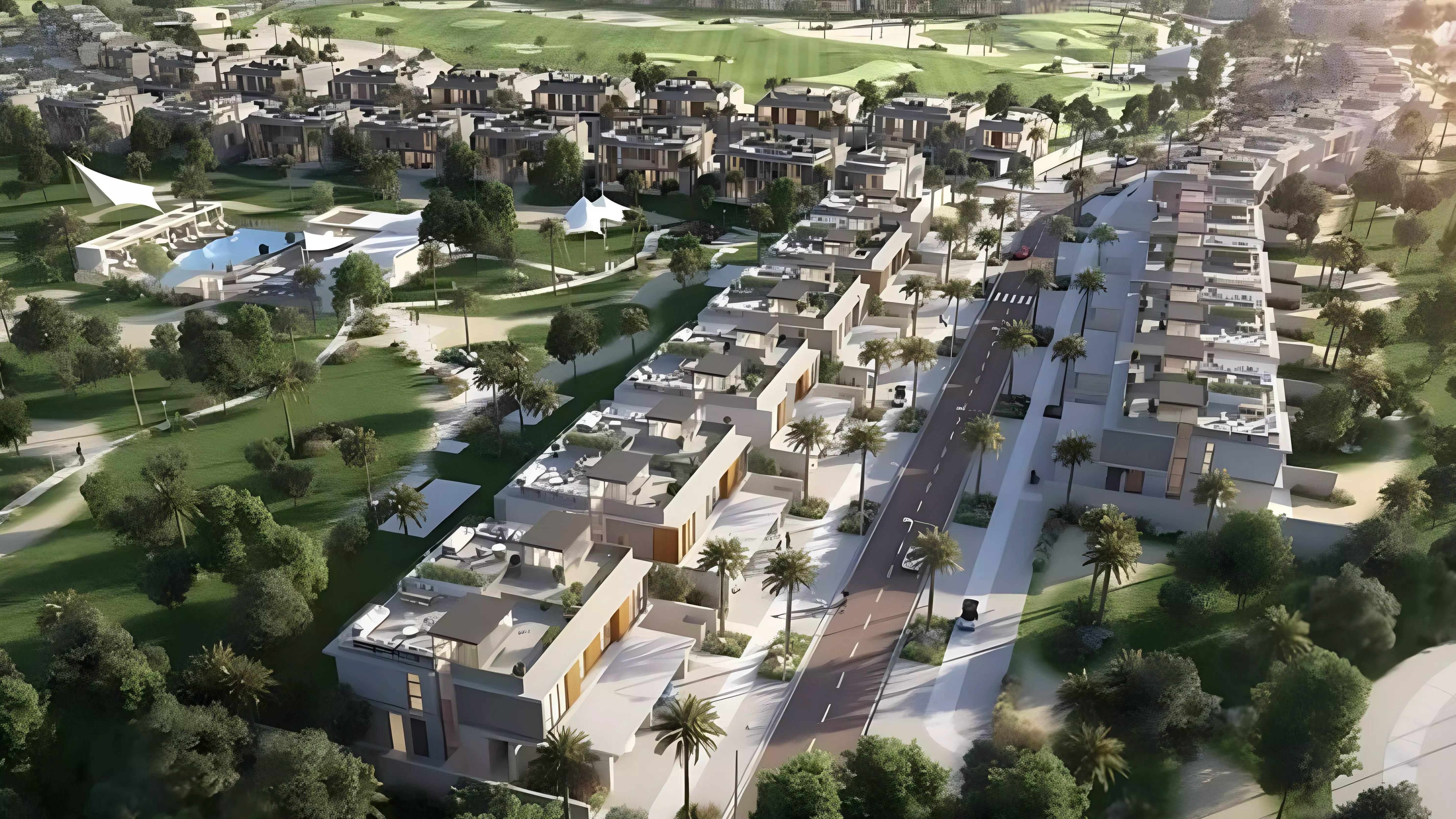 Exterior render of City View Dubai Hills Residences apartment building, Dubai Hills Estate, Dubai
