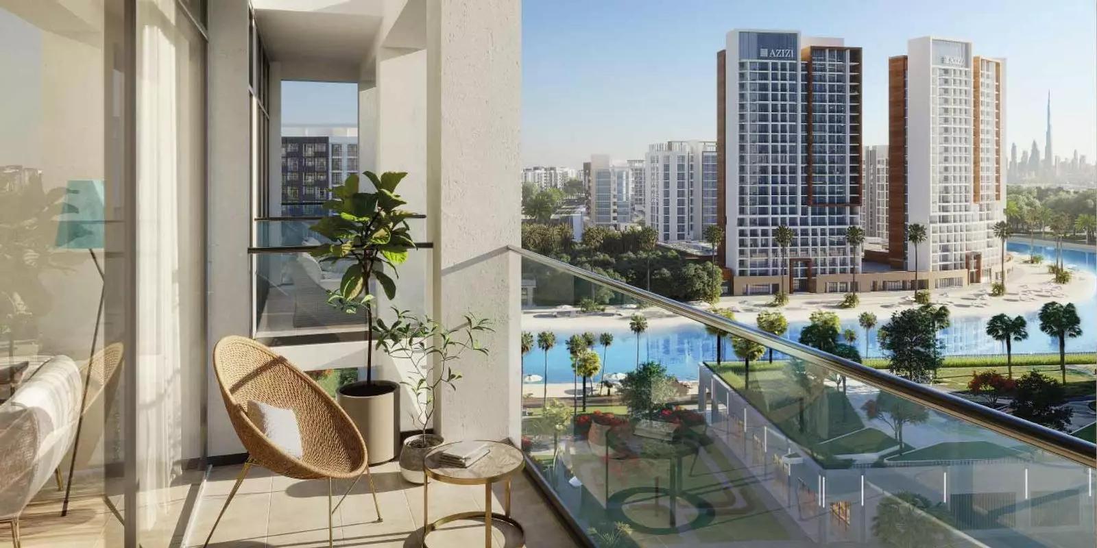 Azizi Riviera 65 exterior elevation with balconies, Meydan, Dubai