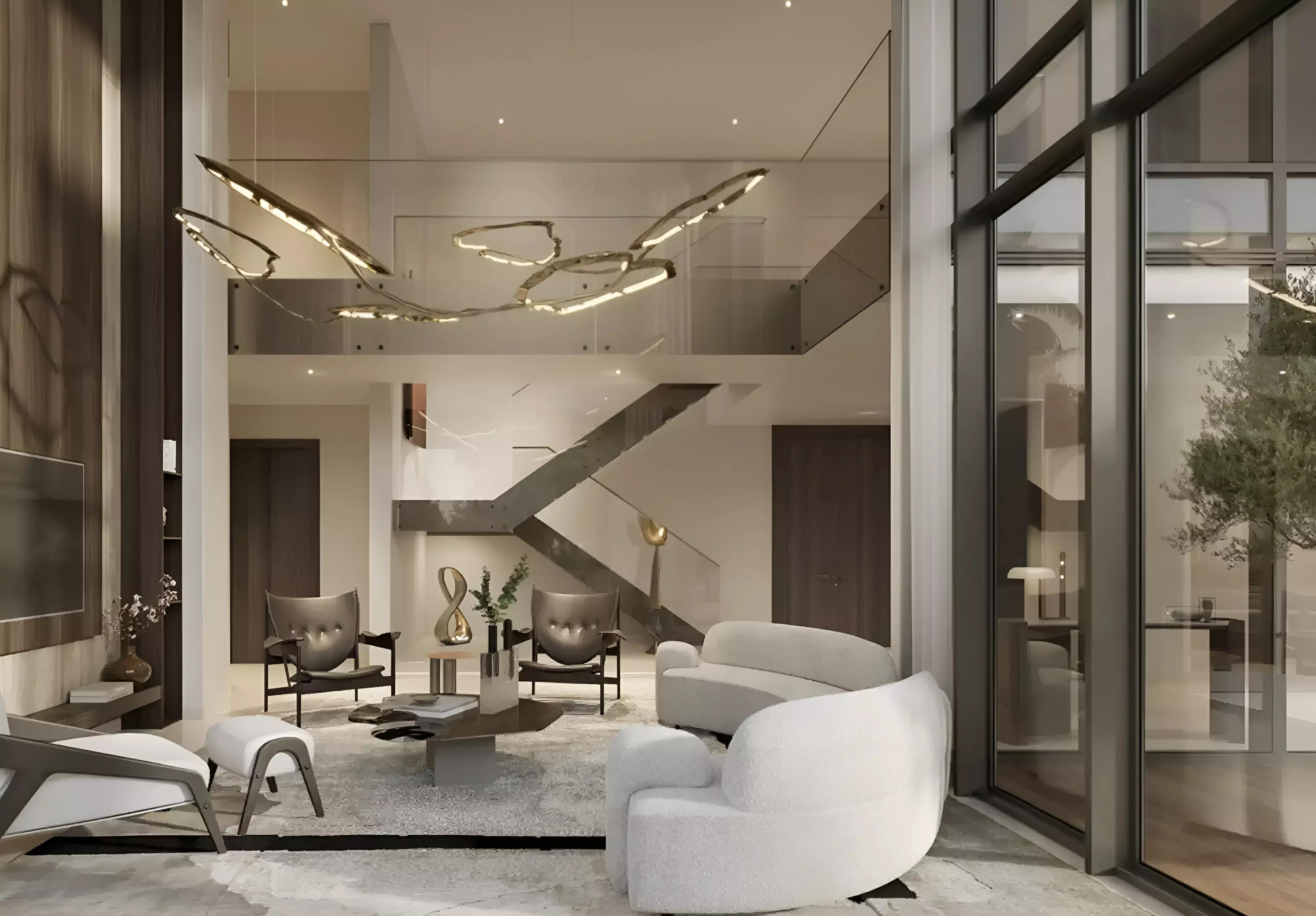 Seacliff apartment interior living space, Dubai Islands