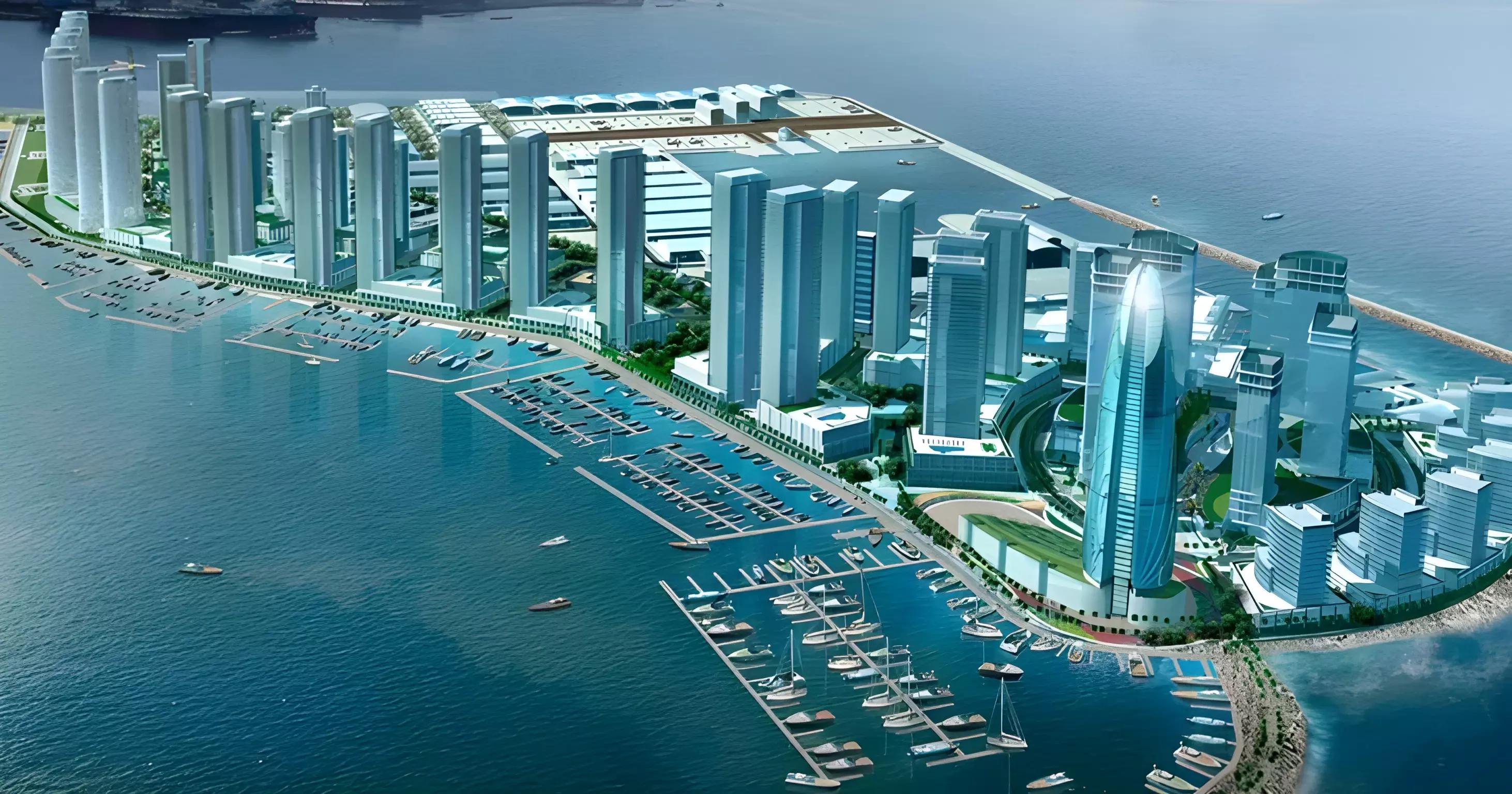 Kamellia apartment tower exterior render, Dubai Maritime City, Dubai