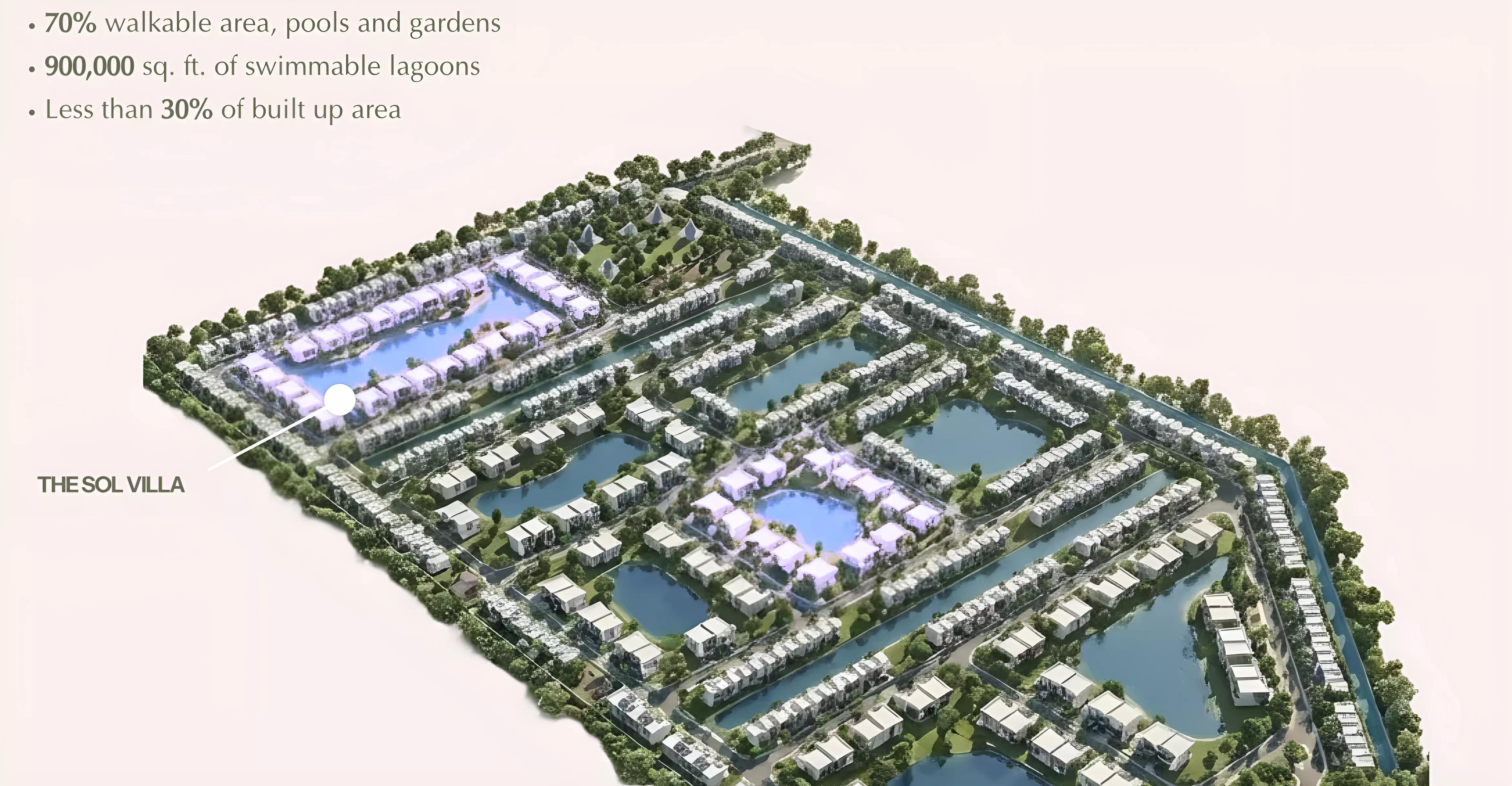 The Sol at Lunaya master plan layout, Jebel Ali Village, Dubai