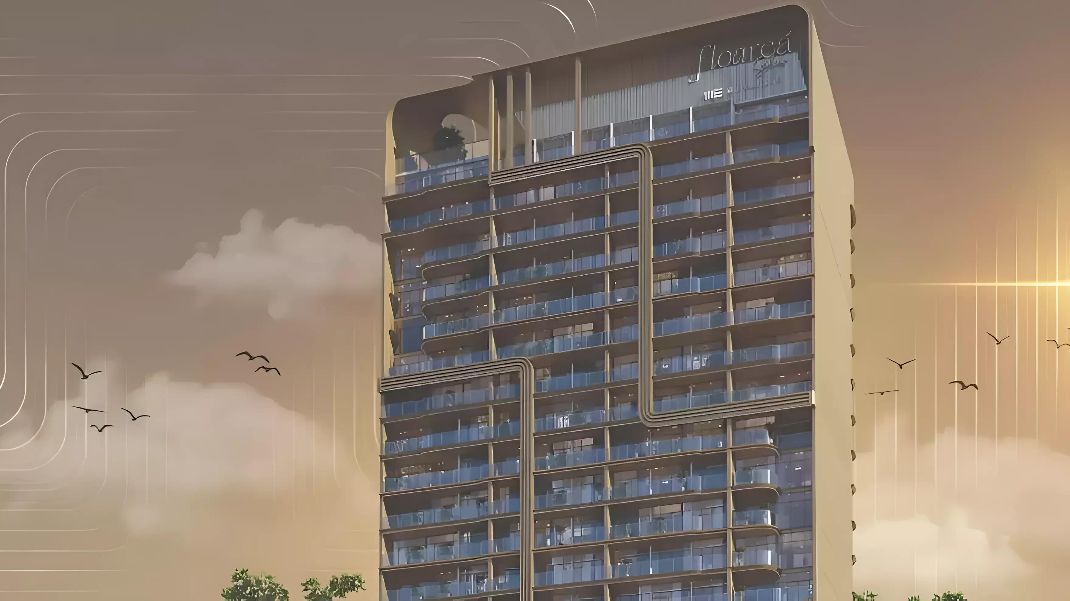 Floarea Skies exterior tower view, Jumeirah Village Circle, Dubai
