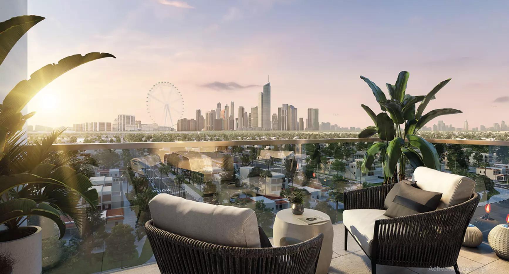 Azizi Neila apartment interior living area, Al Furjan, Dubai