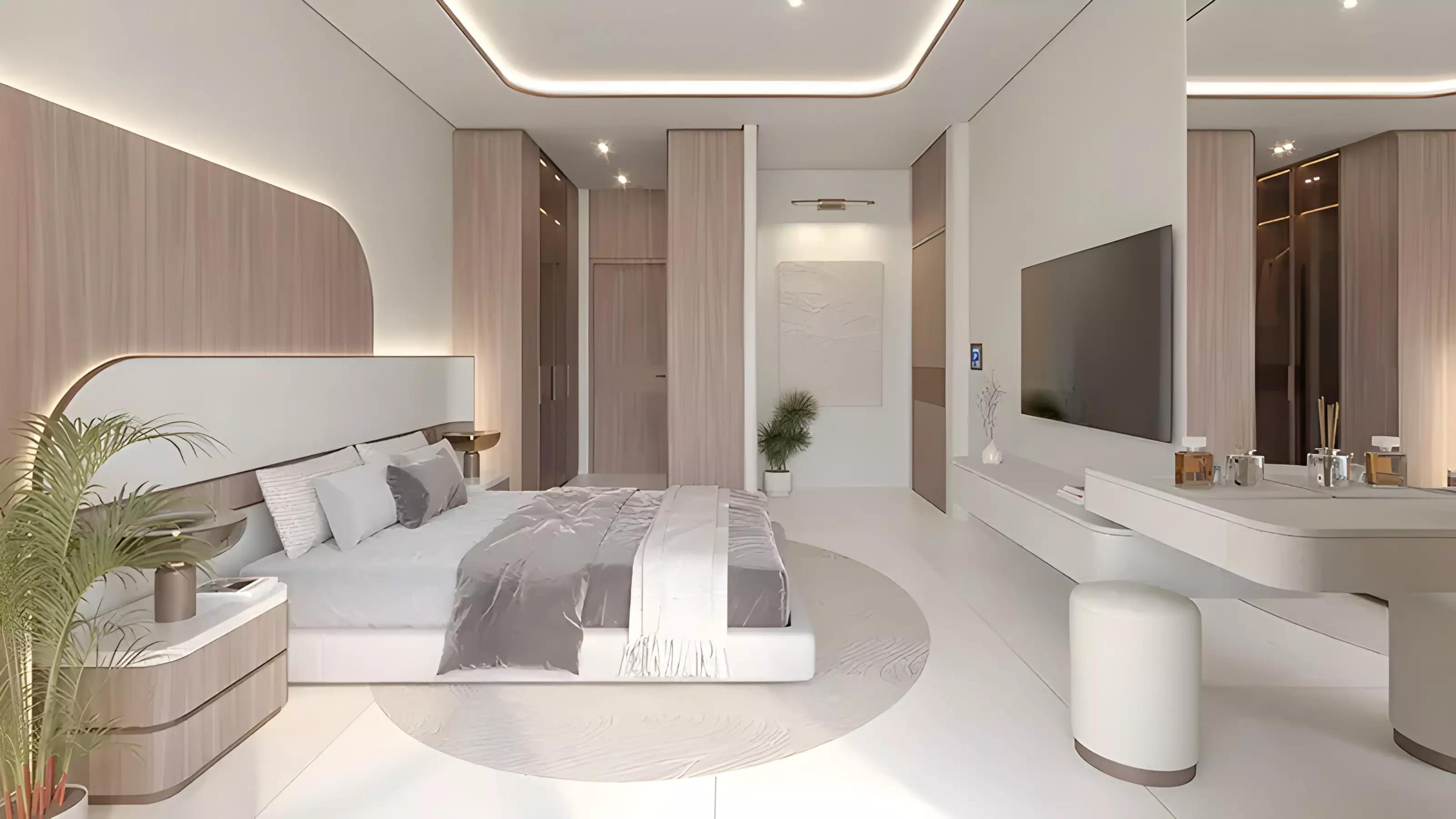 Vestoria Bay apartment interior living space, Dubai Islands