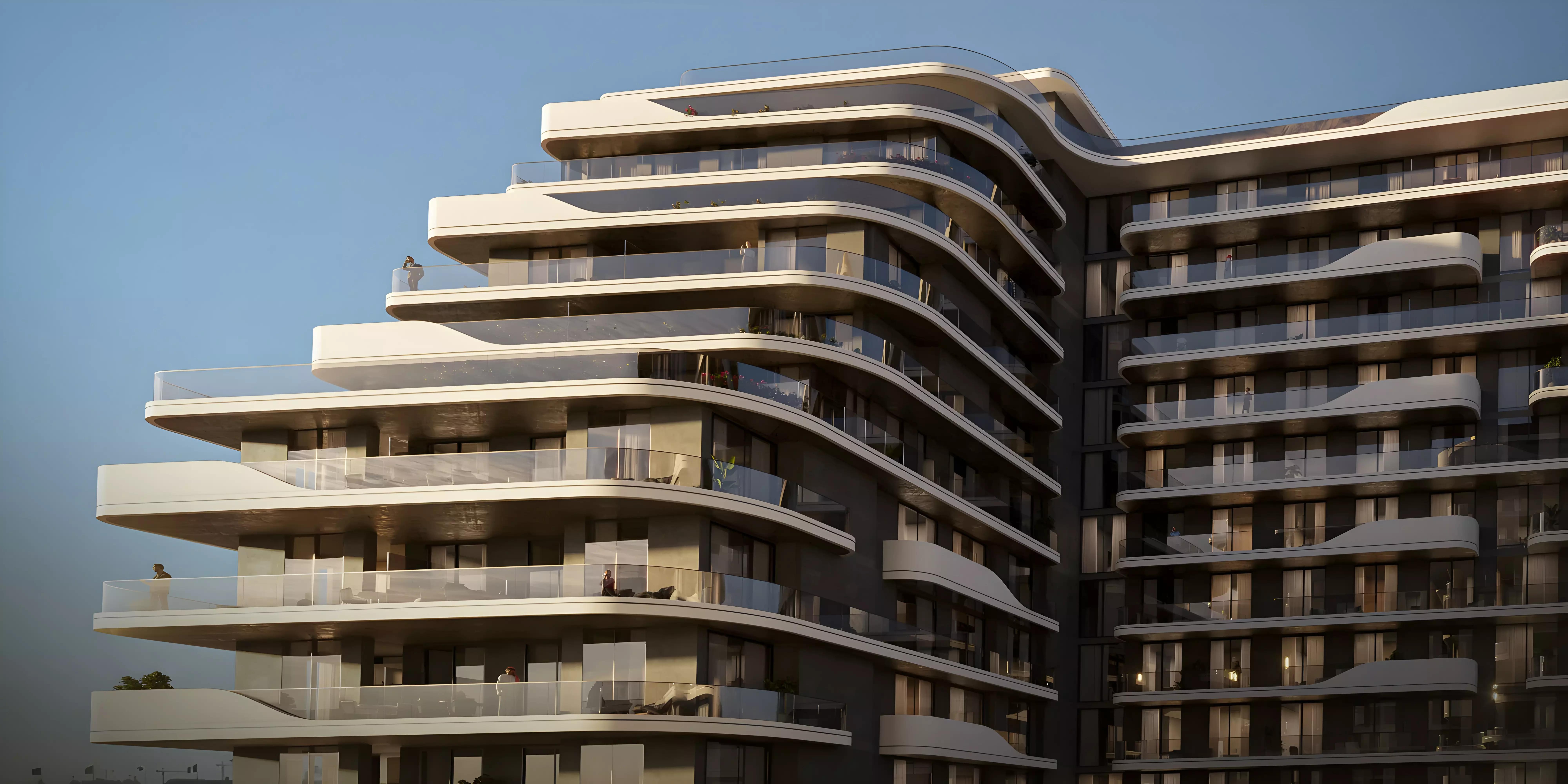 Bellavion Residences exterior facade view, Wasl Gate, Dubai
