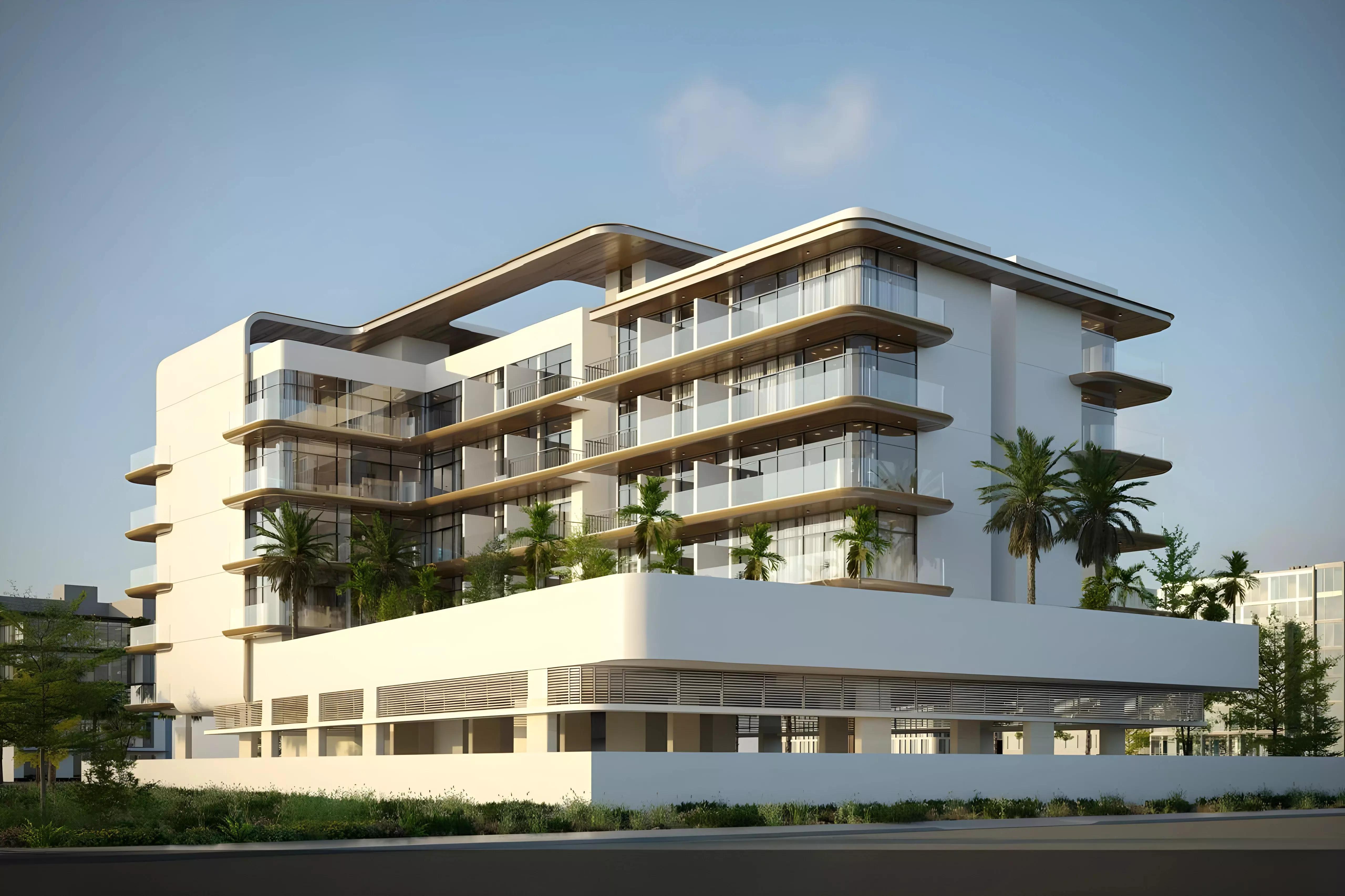 Aizel Tower exterior facade view, Al Warsan, Dubai