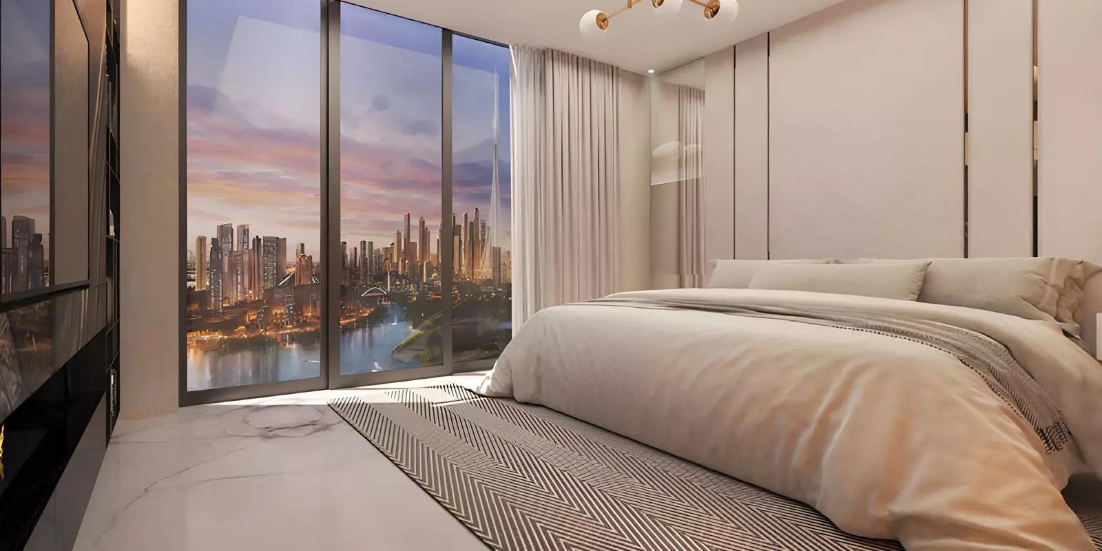 Binghatti Creek apartment interior living space, Al Jaddaf, Dubai