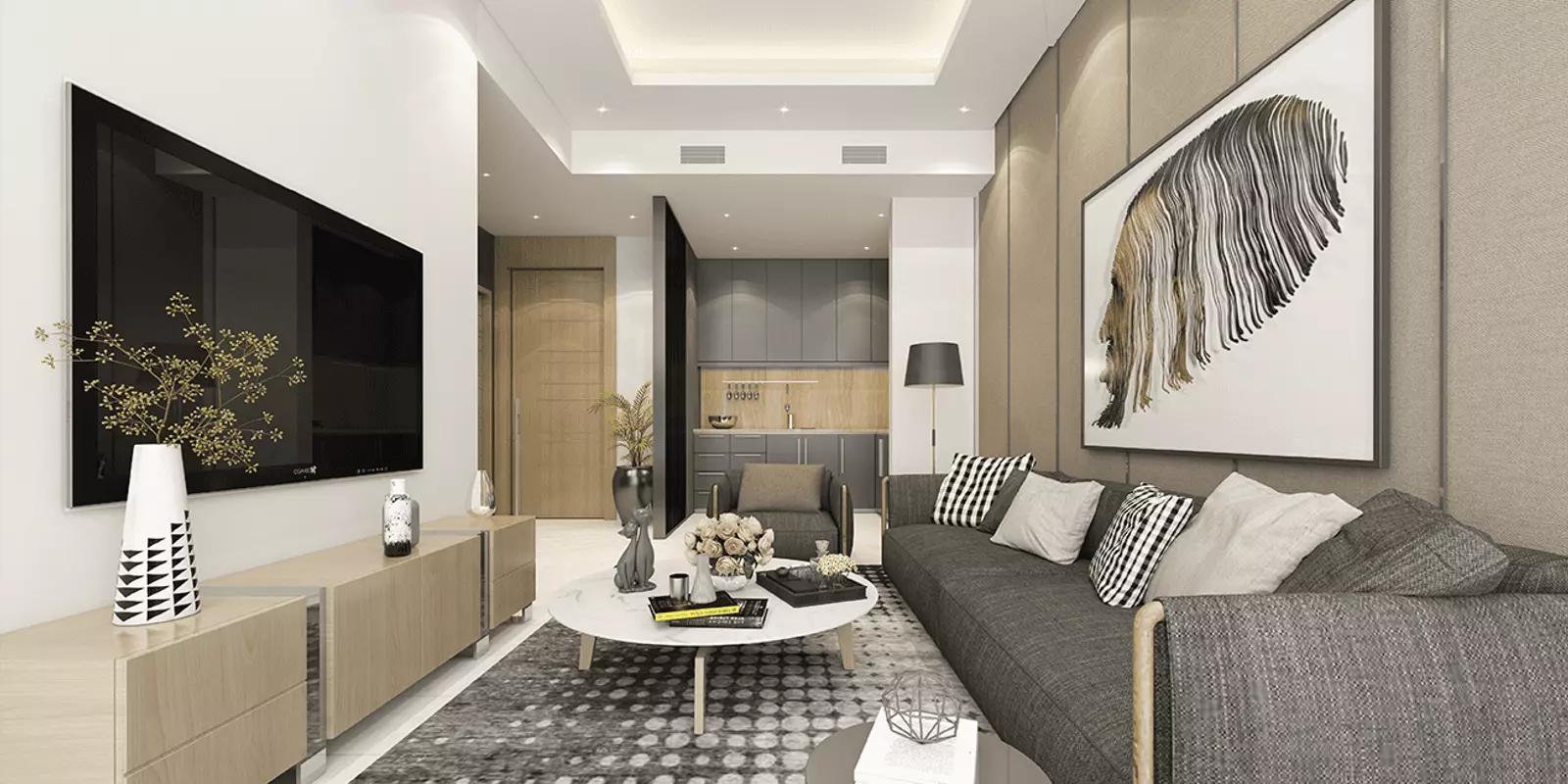 Cloud Tower interior apartment view, Jumeirah Village Triangle, Dubai