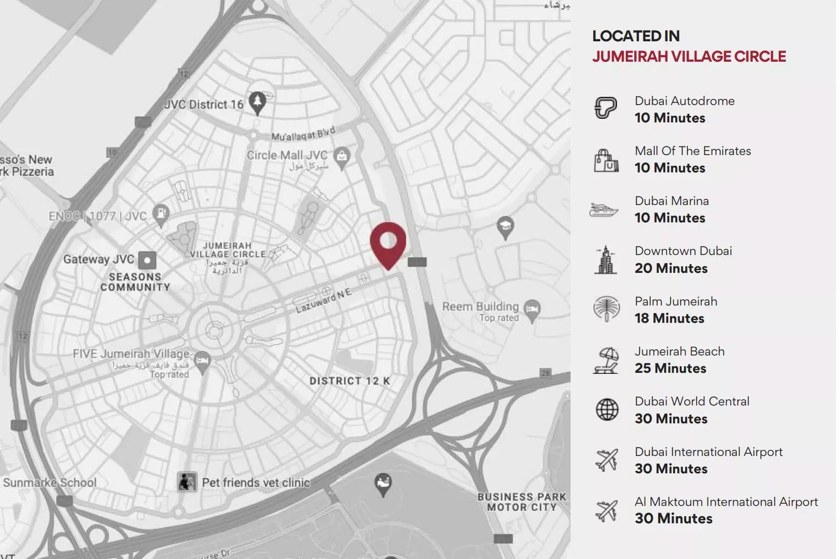 Courtyard by Marriott development master plan, Jumeirah Village Circle, Dubai