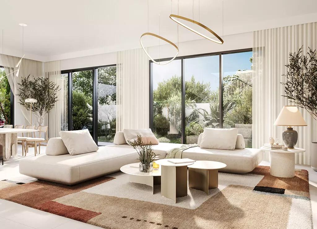 Golf Lane villa cluster aerial view, Emaar South, Dubai South