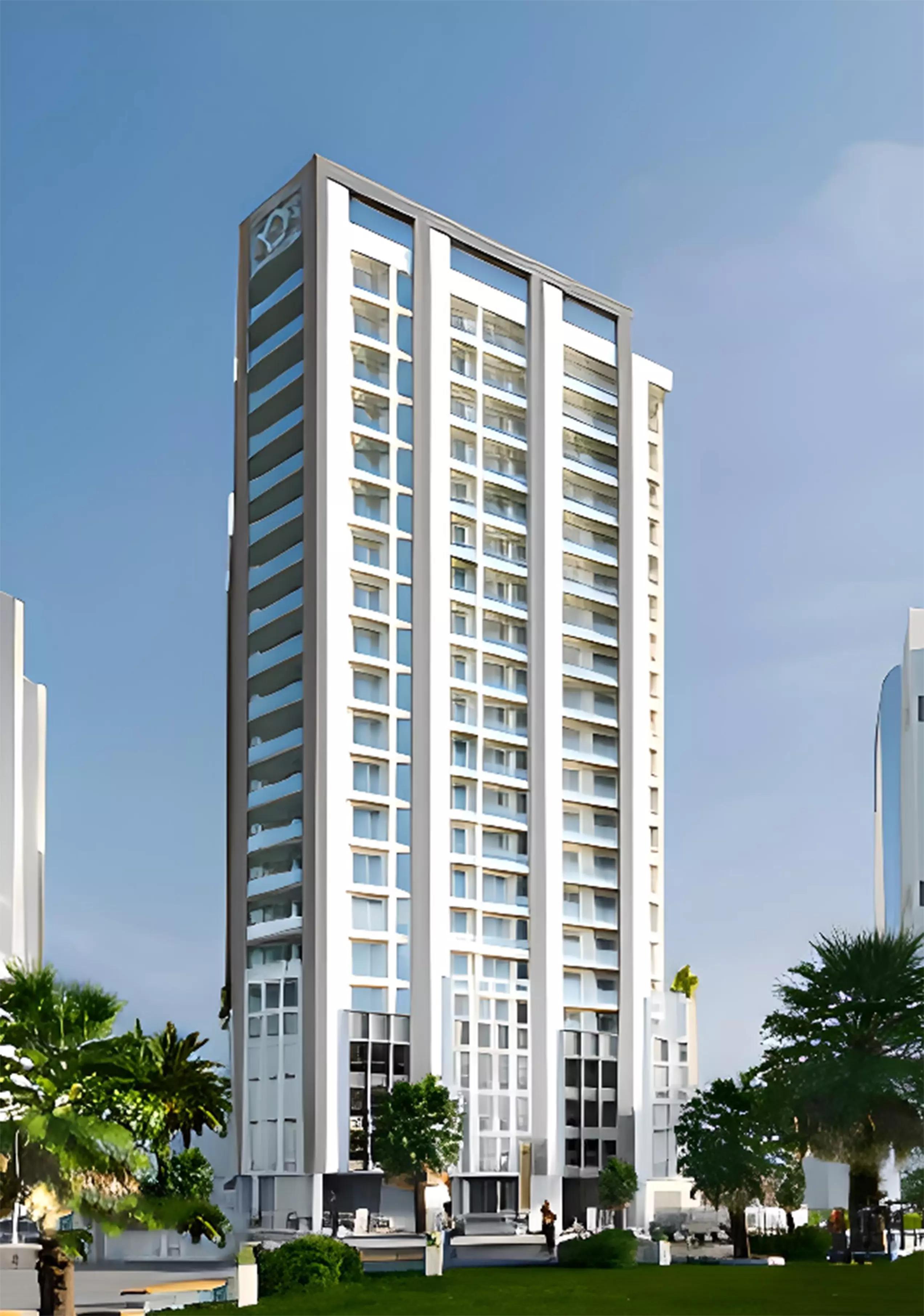 Time Phase 3 exterior architectural detail, Dubai Land Residence Complex