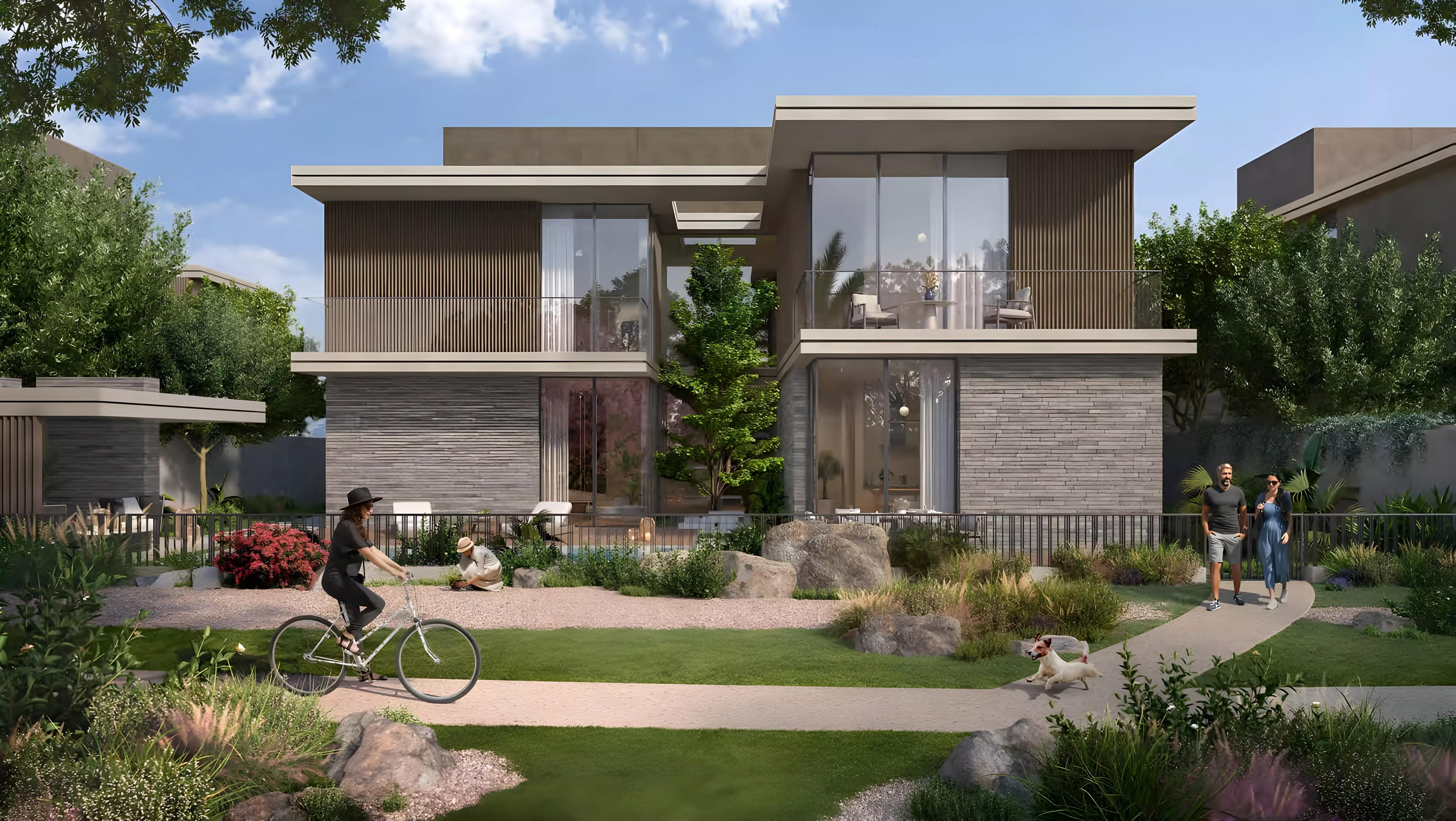 Villa facade and driveway at Milon at Athlon, Dubai