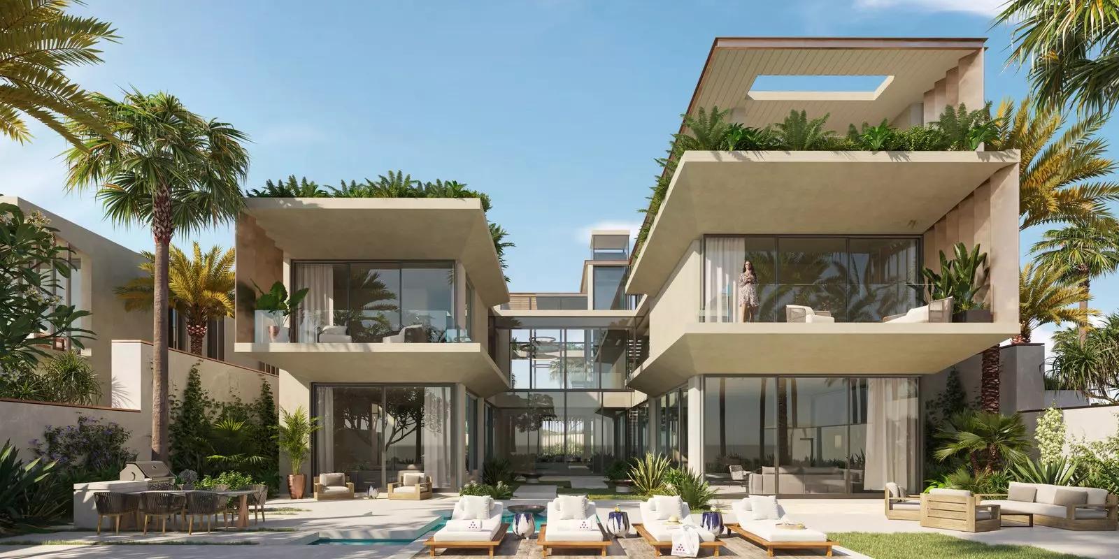 Six Senses Residences exterior view on Palm Jumeirah Crescent, Dubai