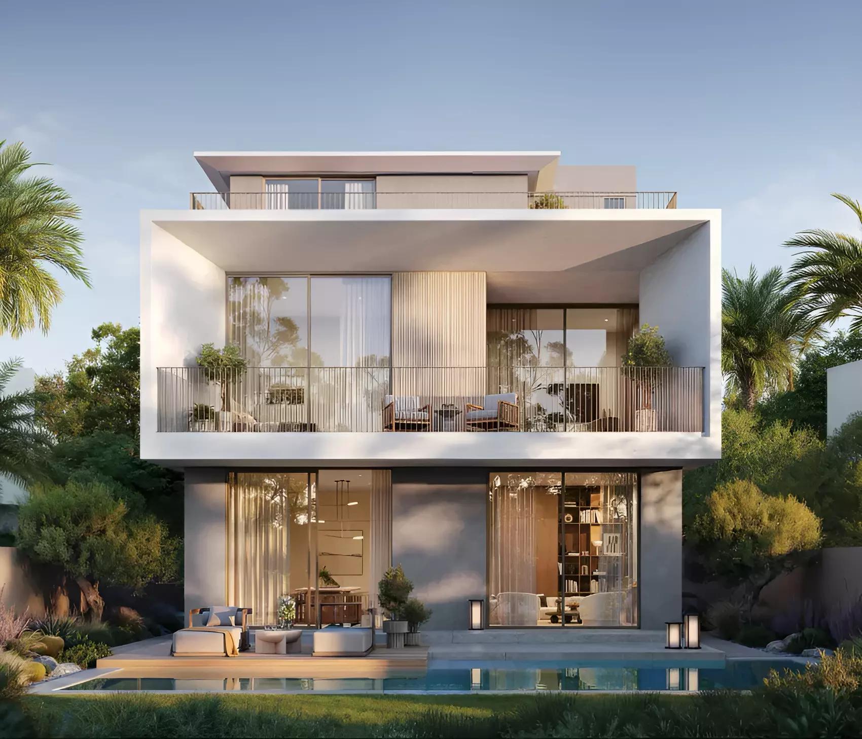 Farm Grove villa garden and outdoor living space, The Valley, Dubai