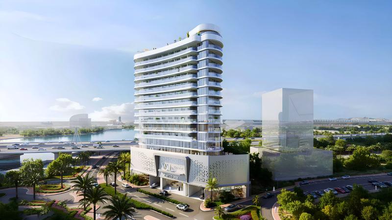 Val by Kasco residential tower exterior facade, Al Jaddaf, Dubai