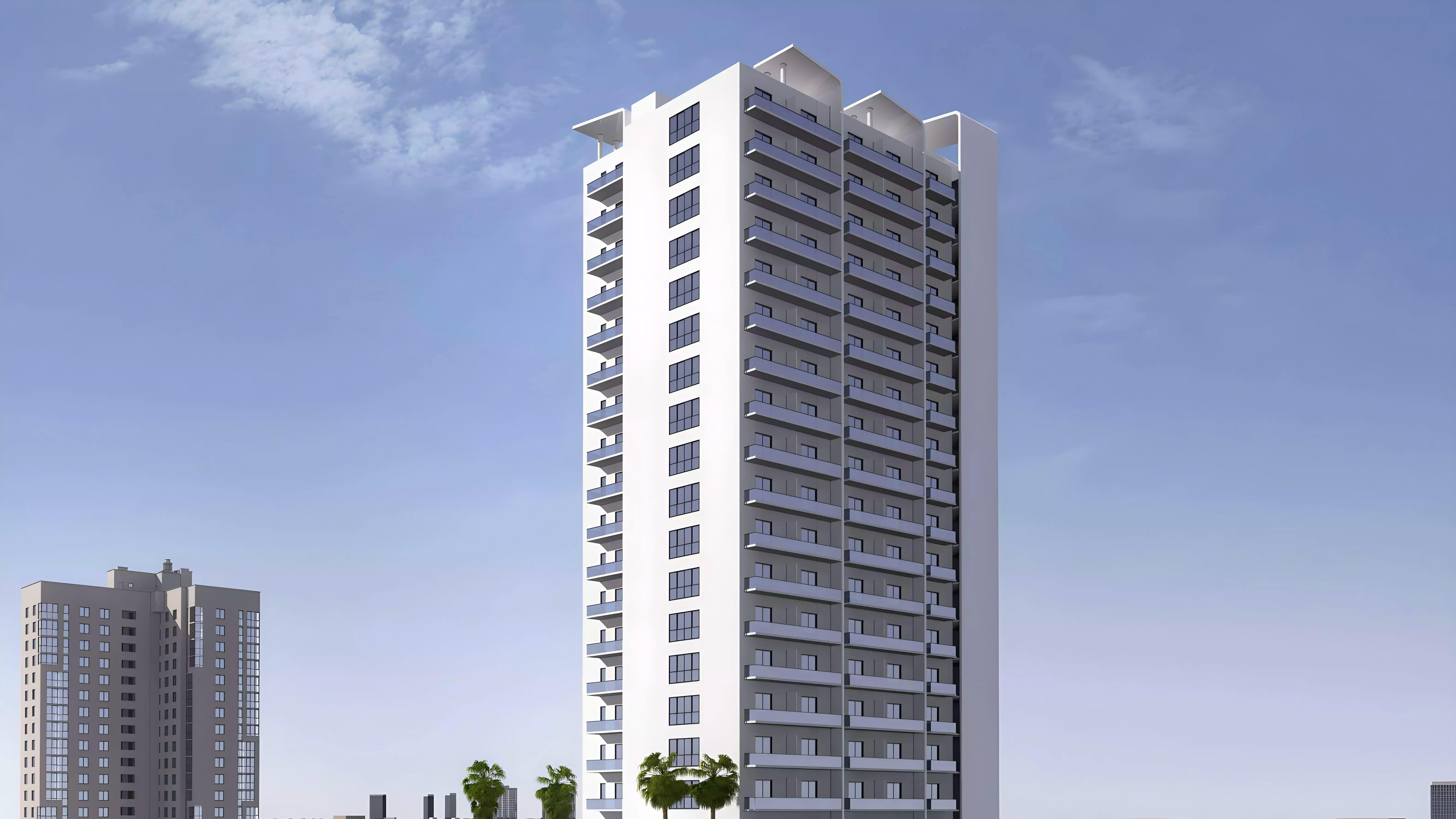 SVN Residences apartment tower exterior view, Jumeirah Village Circle, Dubai