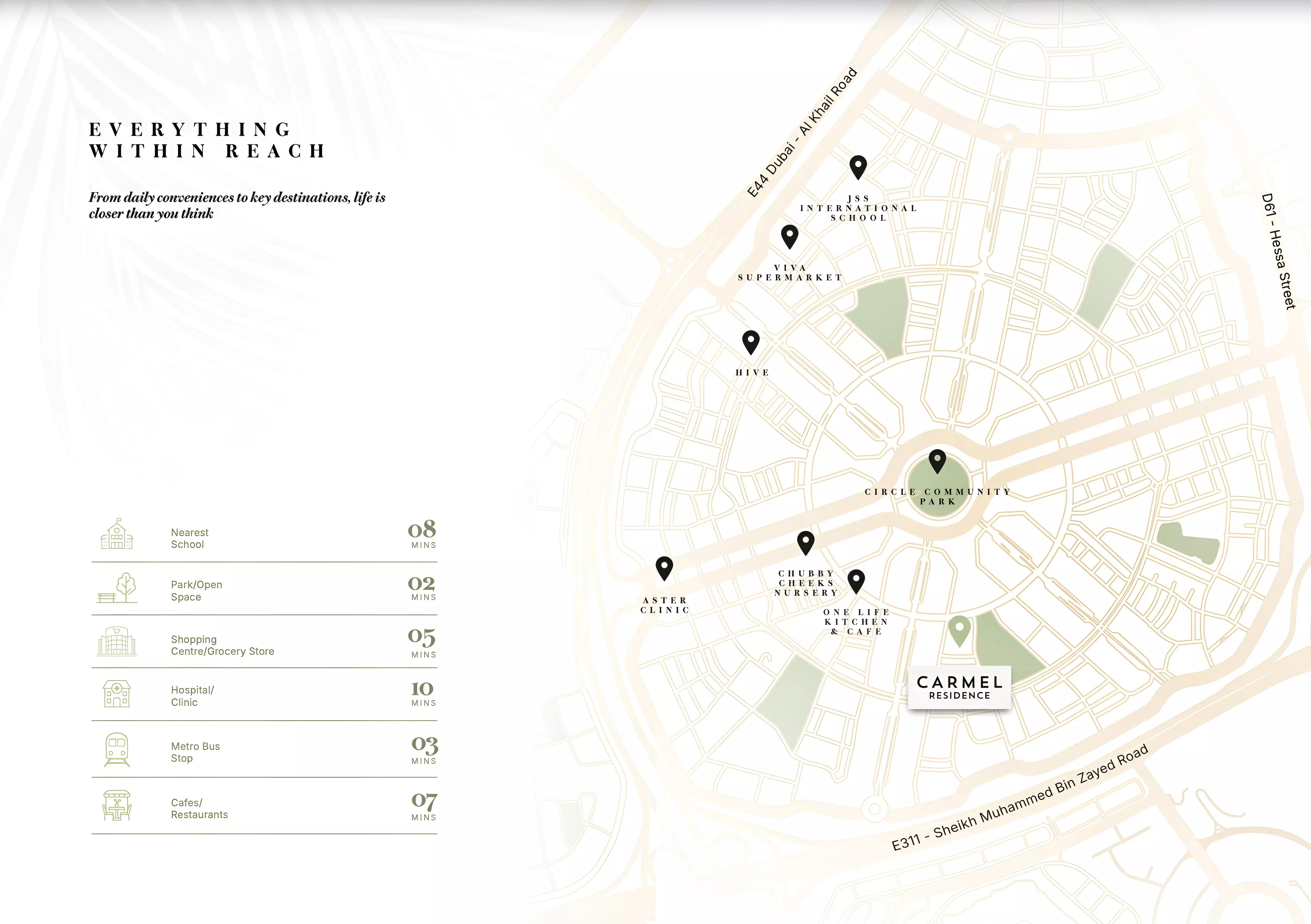 Carmel Residences master plan layout, Jumeirah Village Circle, Dubai