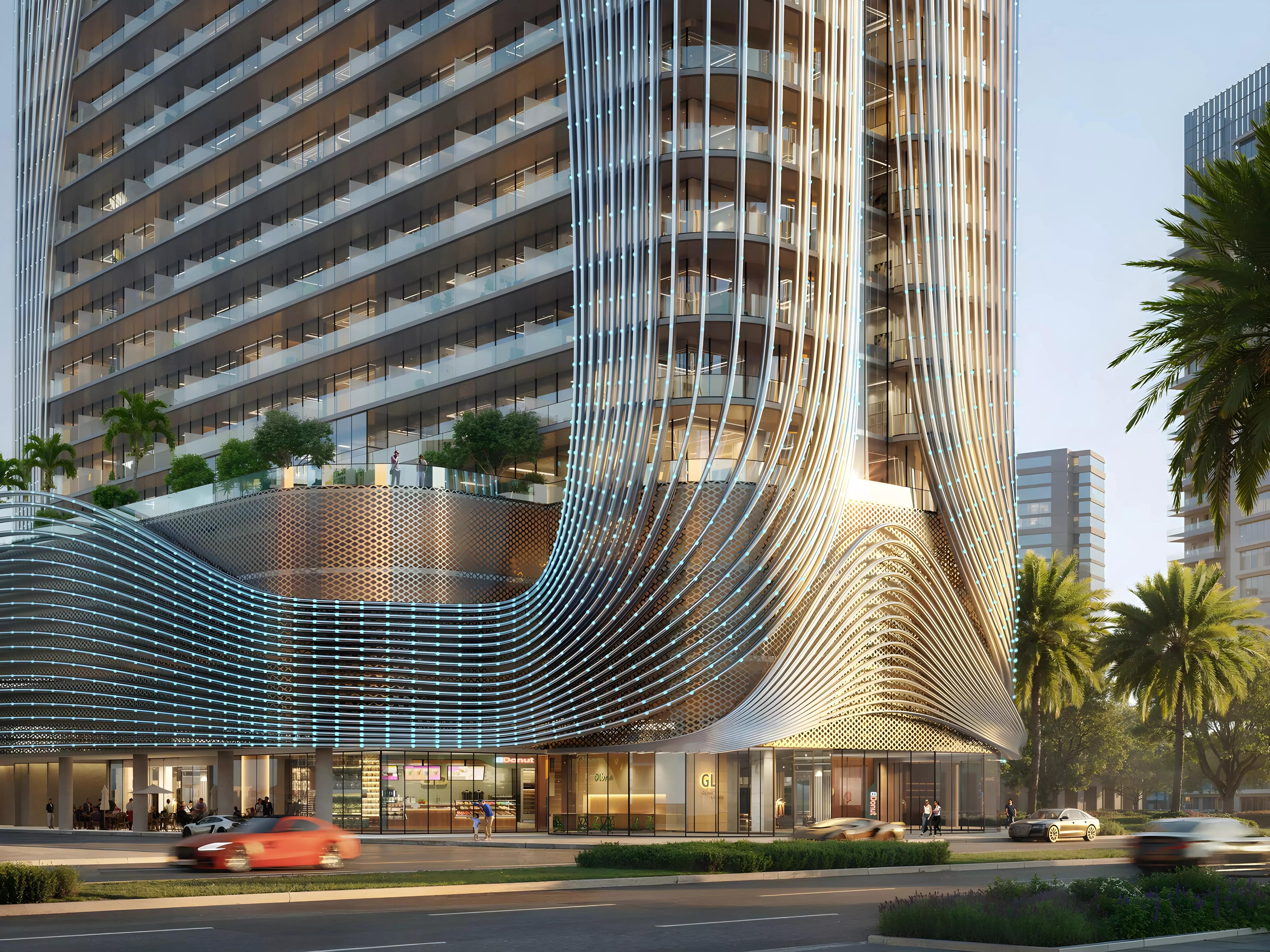 Binghatti Skyhall apartment living space, Business Bay