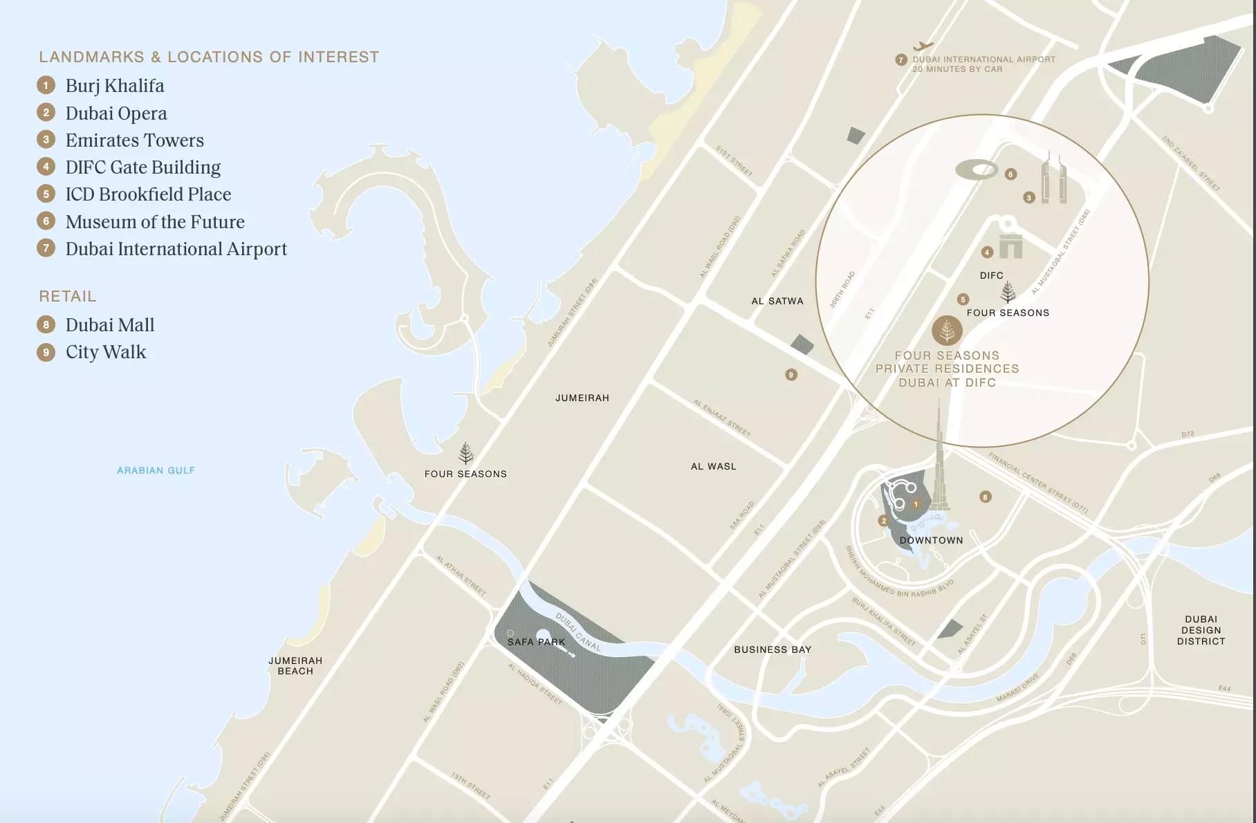 Four Seasons Private Residences DIFC master plan layout, Dubai