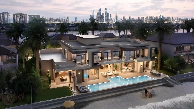 The Ellington Collection villa exterior on Palm Jumeirah Frond N, Dubai