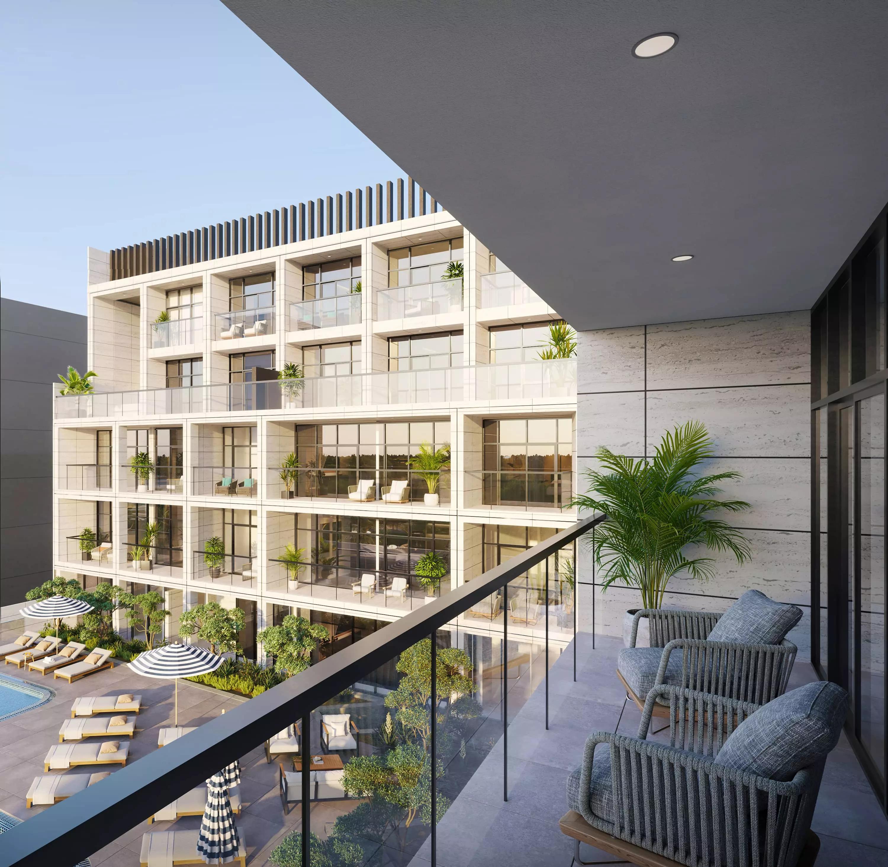 Cubix Residences building entrance and driveway, JVC, Dubai