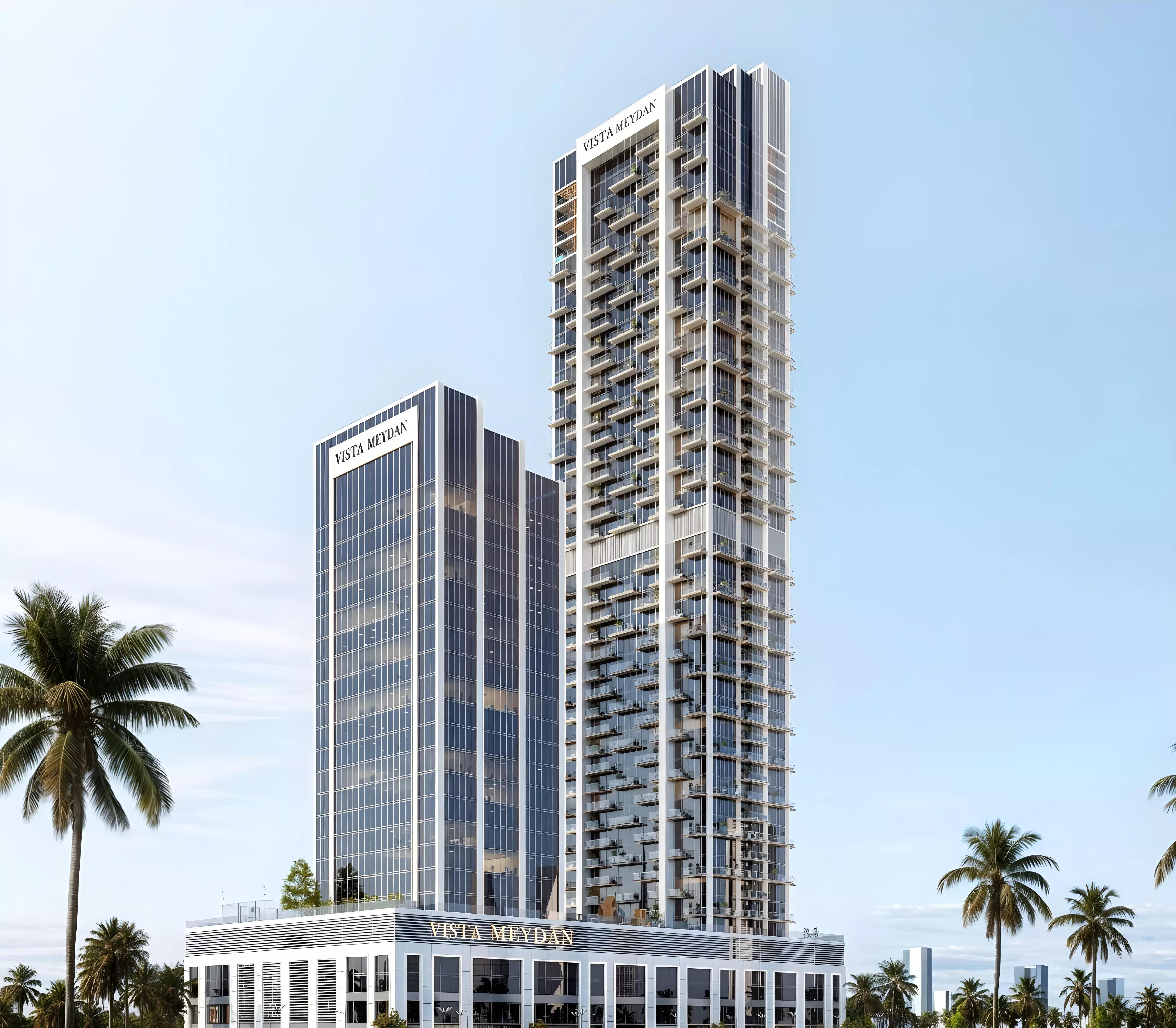 Vista Meydan apartment interior living space, Dubai Investment Properties