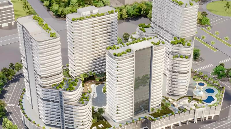 The Central Downtown exterior tower view, Arjan, Dubai