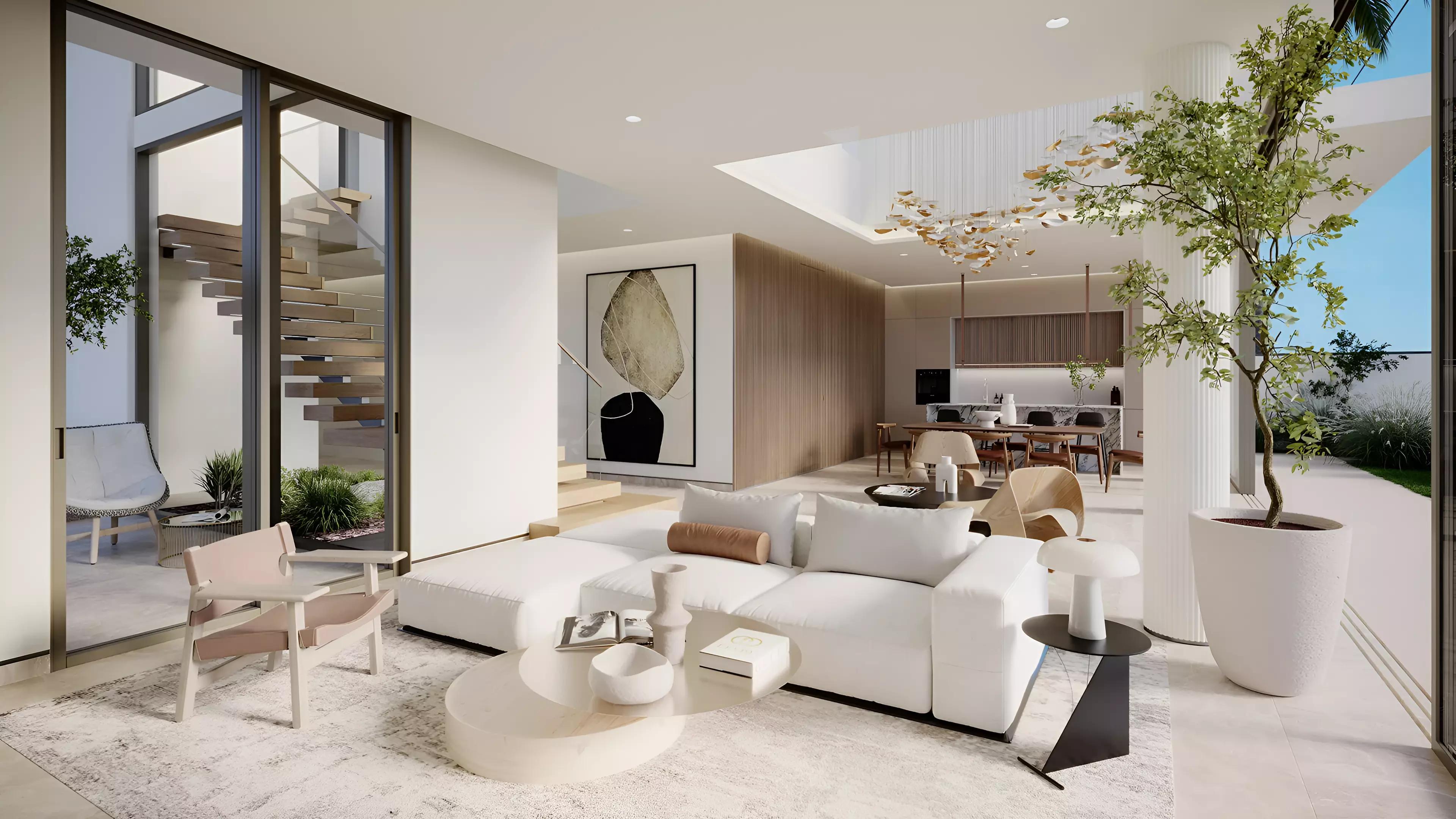 Villa Blue Horizon landscaped garden area, Palm Jebel Ali, Dubai