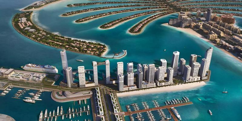 Address The Bay exterior tower view at Emaar Beachfront, Dubai Harbour