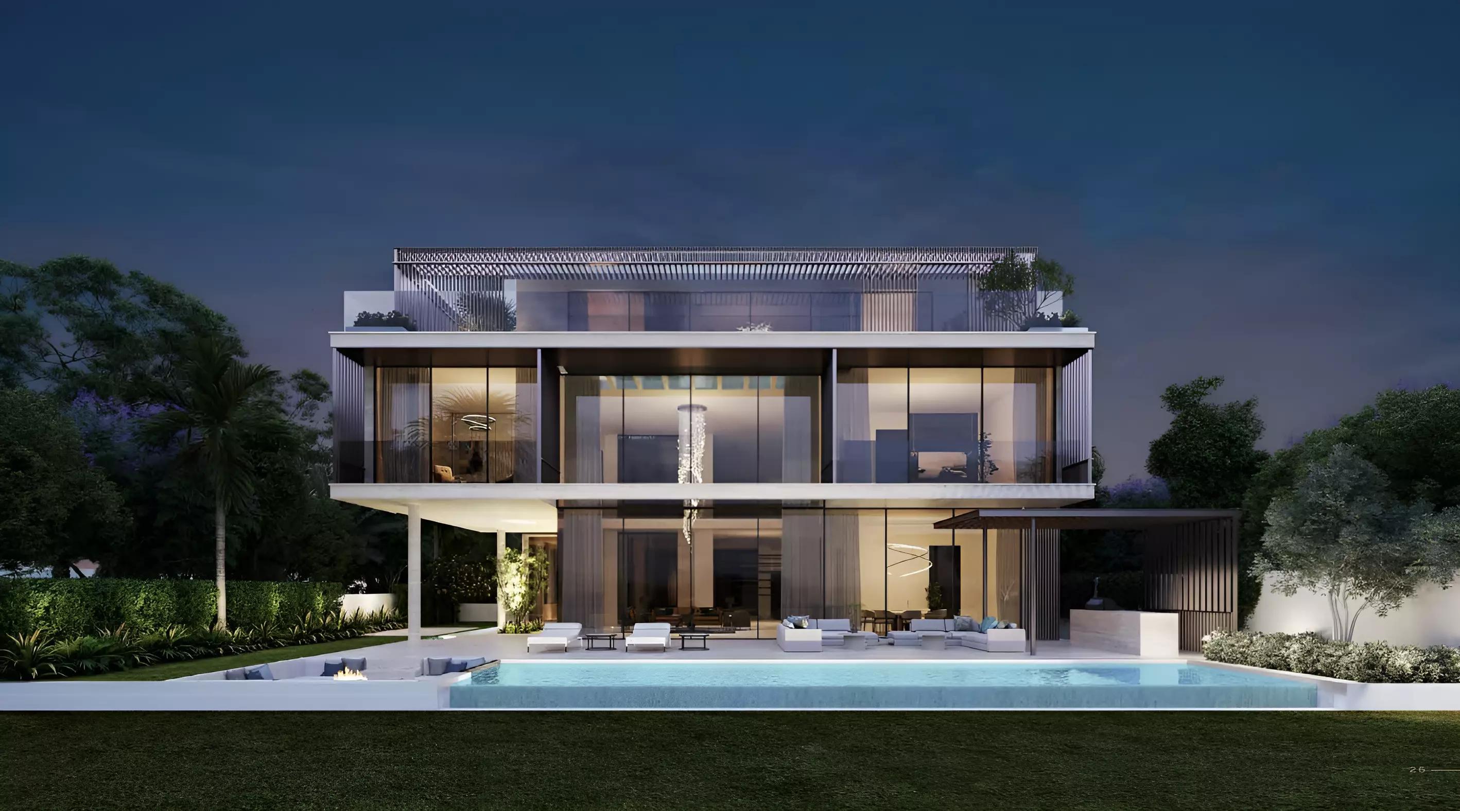 Utopia exterior view of residential building at DAMAC Hills, Dubai
