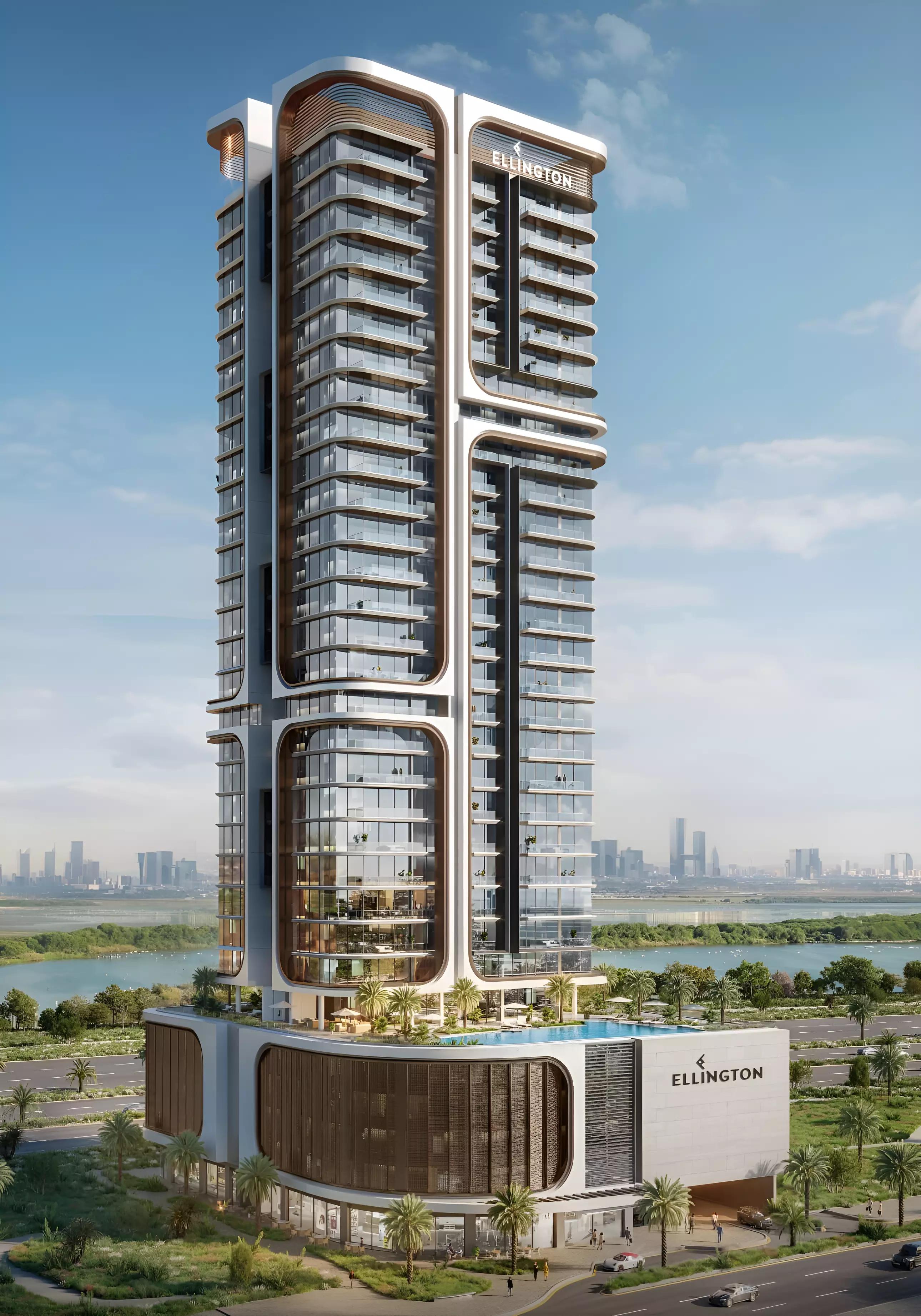 Belgrove Residences amenity deck and pool area, Meydan, Dubai