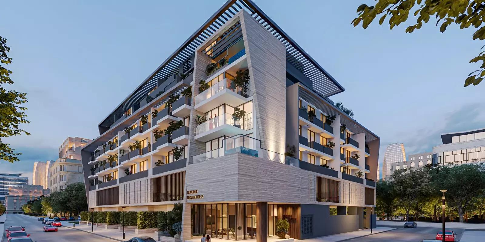 Beverly Residence Phase 2 building elevation, Jumeirah Village Circle, Dubai