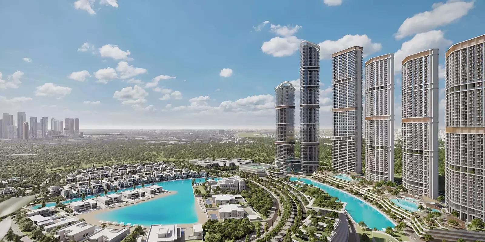Living area interior, 340 Riverside Crescent, Sobha Hartland II, Dubai