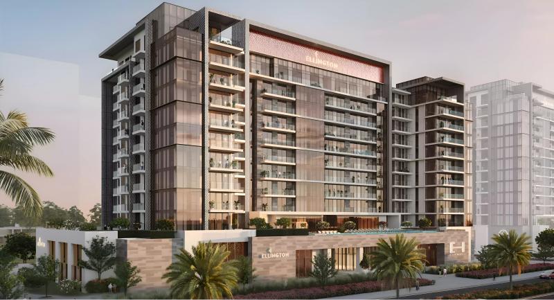 Exterior view of Ellington House Phase 2 building facade, Dubai Hills Estate