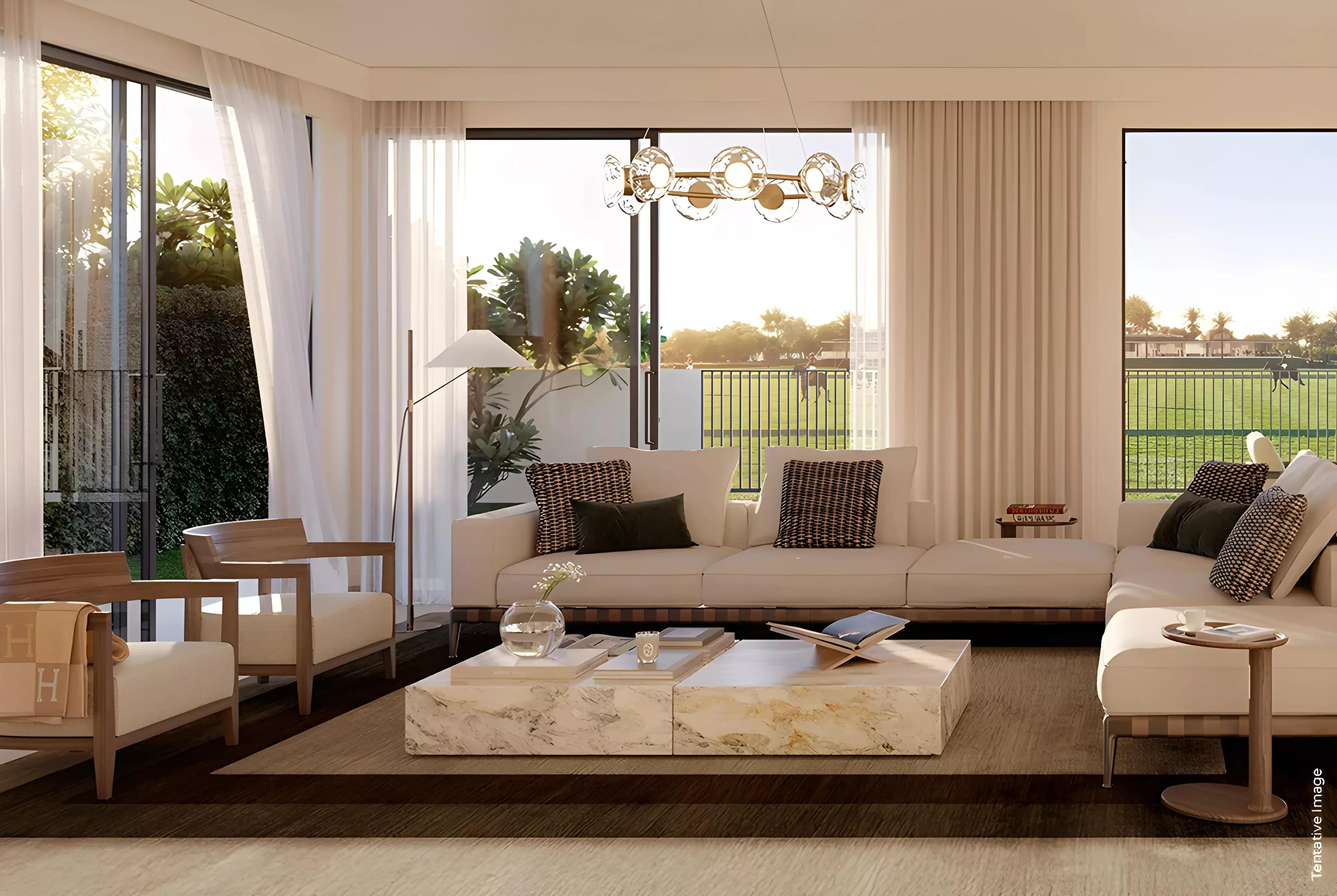 Selvara Phase 2 villa living space interior, Emaar, DIP